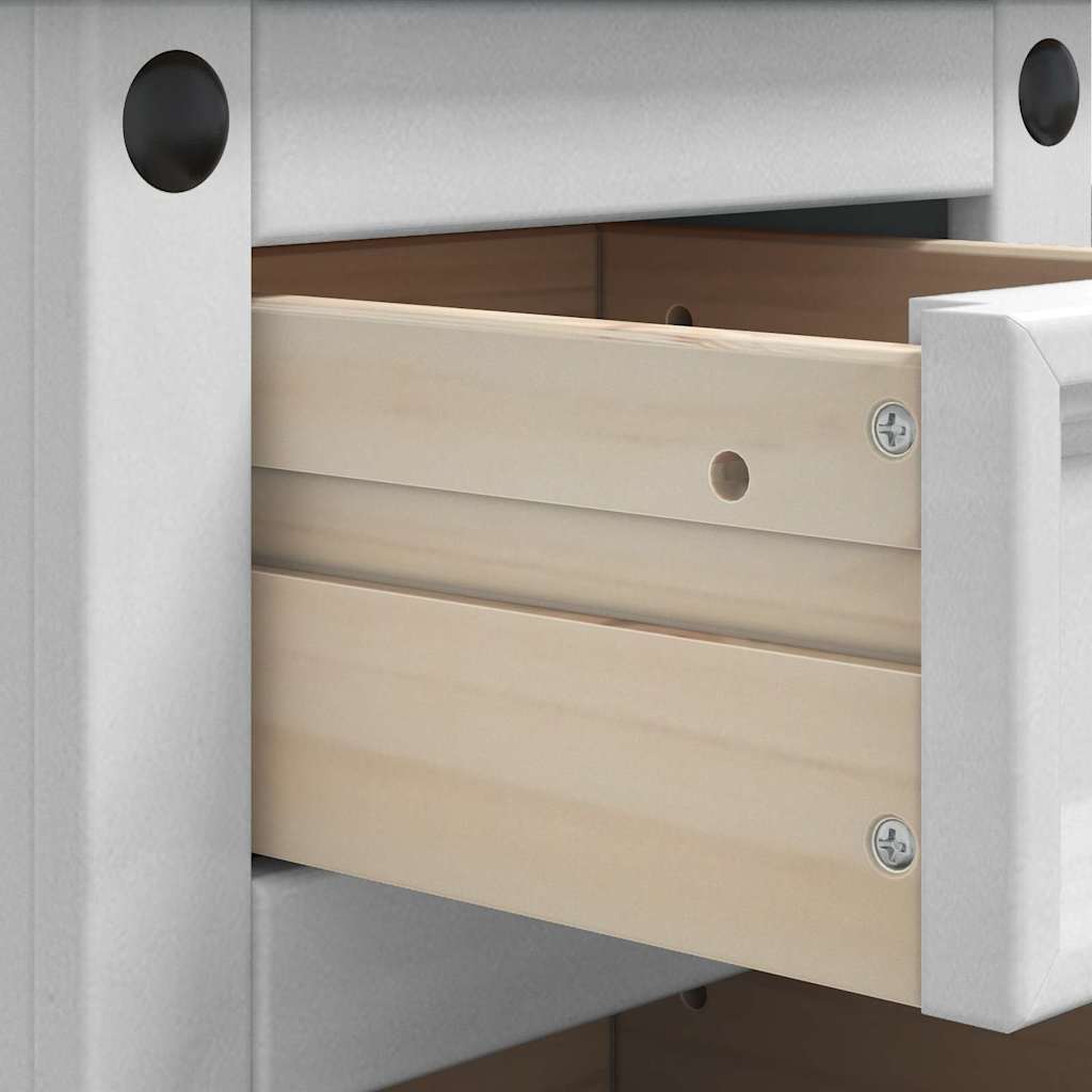 Nachtkastje met lade Wit 35 x 32,5 x 58 cm Massief grenenhout is nu te koop bij PeponiXL, paradijselijk wonen!