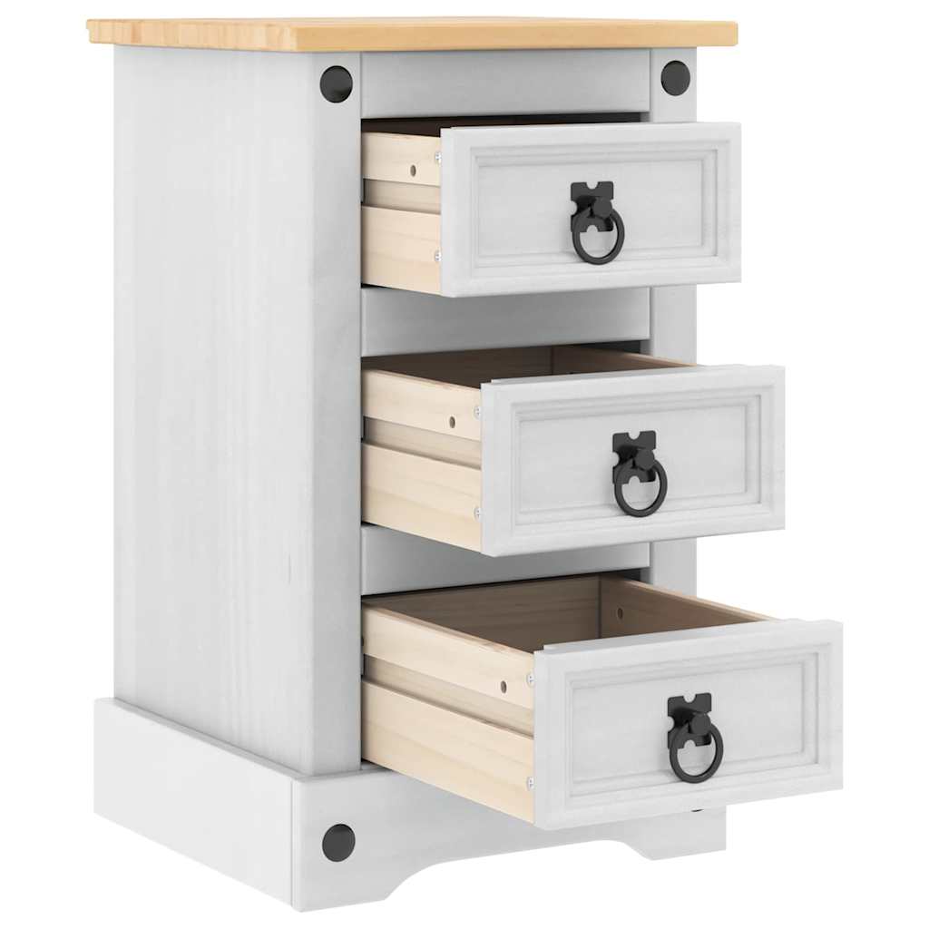 Nachtkastje met lade Wit 35 x 32,5 x 58 cm Massief grenenhout is nu te koop bij PeponiXL, paradijselijk wonen!