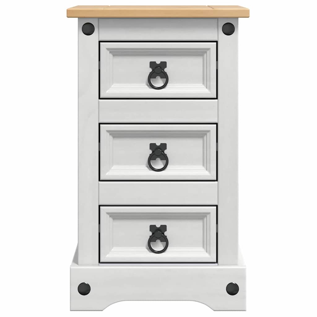 Nachtkastje met lade Wit 35 x 32,5 x 58 cm Massief grenenhout is nu te koop bij PeponiXL, paradijselijk wonen!
