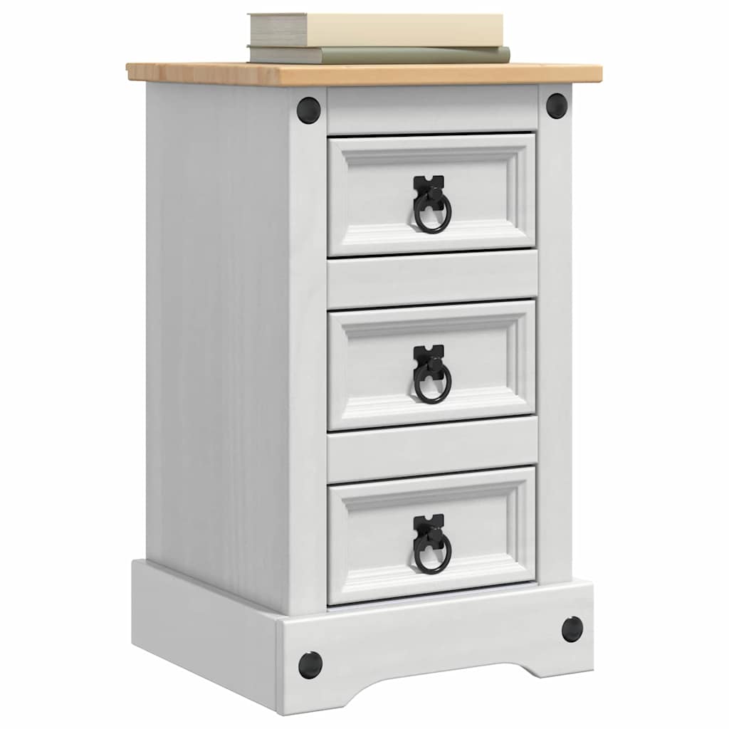 Nachtkastje met lade Wit 35 x 32,5 x 58 cm Massief grenenhout is nu te koop bij PeponiXL, paradijselijk wonen!