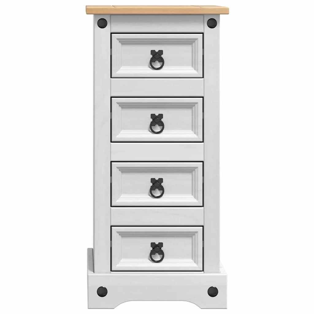 Nachtkastje met lade Wit 35 x 32,5 x 74 cm Massief grenenhout is nu te koop bij PeponiXL, paradijselijk wonen!