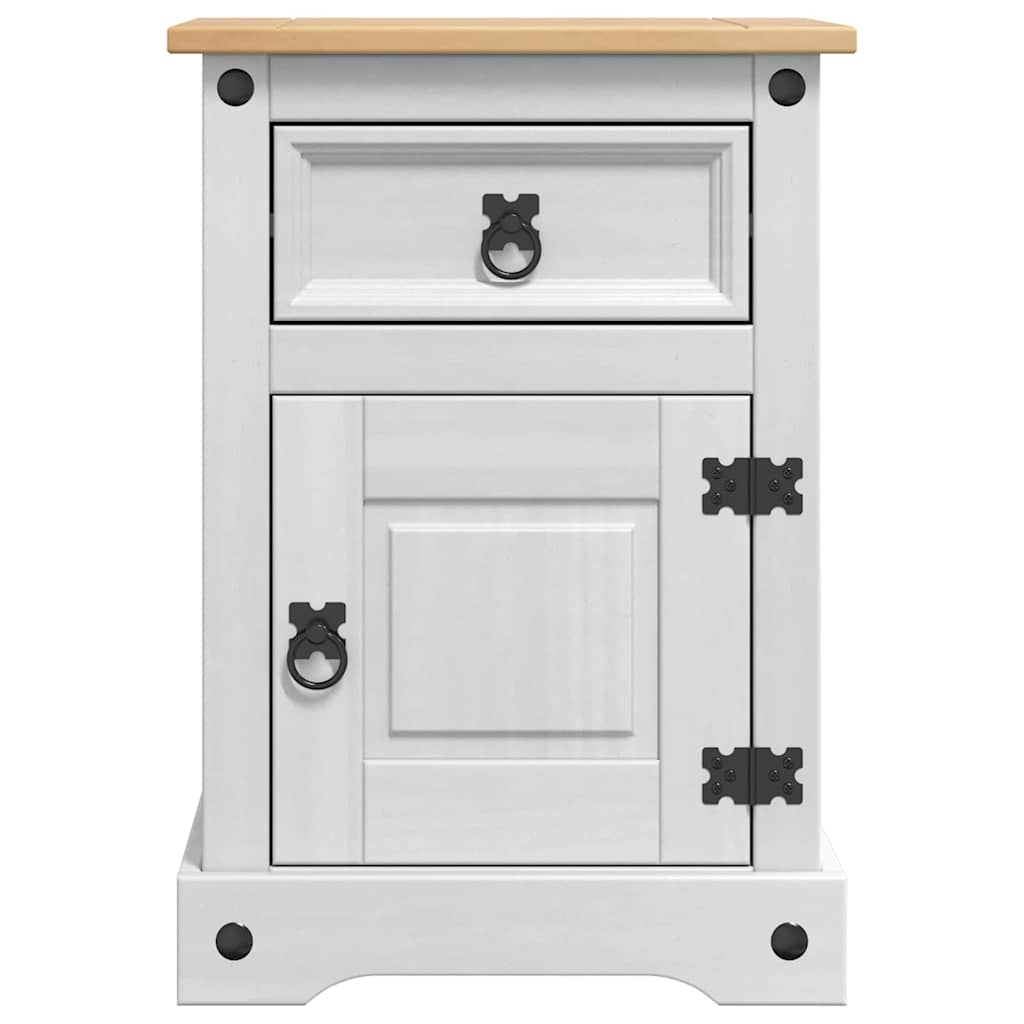 Nachtkastje met lade Wit 45 x 35 x 64 cm Massief grenenhout is nu te koop bij PeponiXL, paradijselijk wonen!