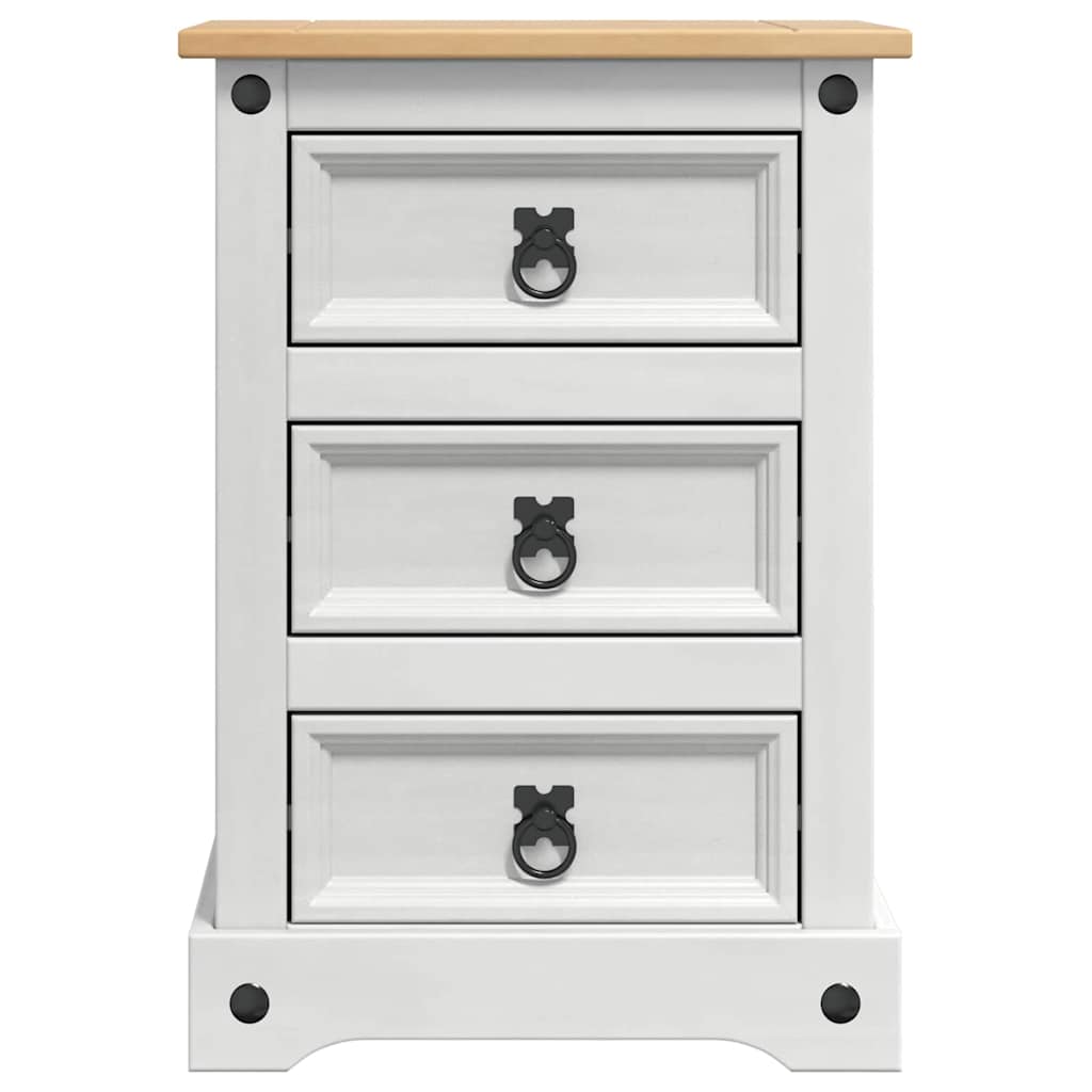 Nachtkastje met lade Wit 45 x 35 x 64 cm Massief grenenhout is nu te koop bij PeponiXL, paradijselijk wonen!