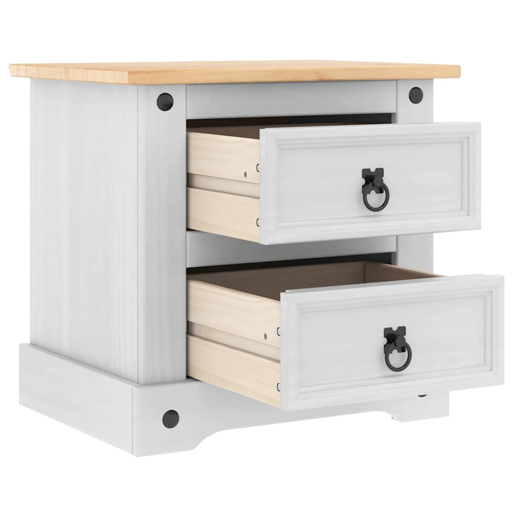 Nachtkastje met lade Wit 53 x 39 x 47 cm Massief grenenhout is nu te koop bij PeponiXL, paradijselijk wonen!