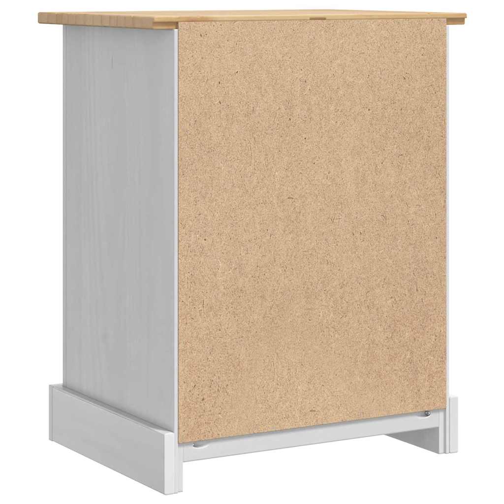 Nachtkastje met lade Wit 53 x 39 x 66 cm Massief grenenhout is nu te koop bij PeponiXL, paradijselijk wonen!