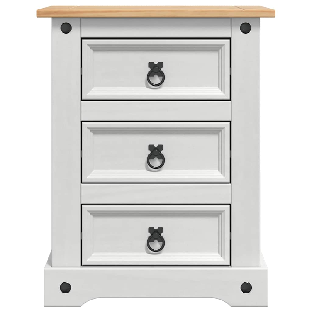 Nachtkastje met lade Wit 53 x 39 x 66 cm Massief grenenhout is nu te koop bij PeponiXL, paradijselijk wonen!