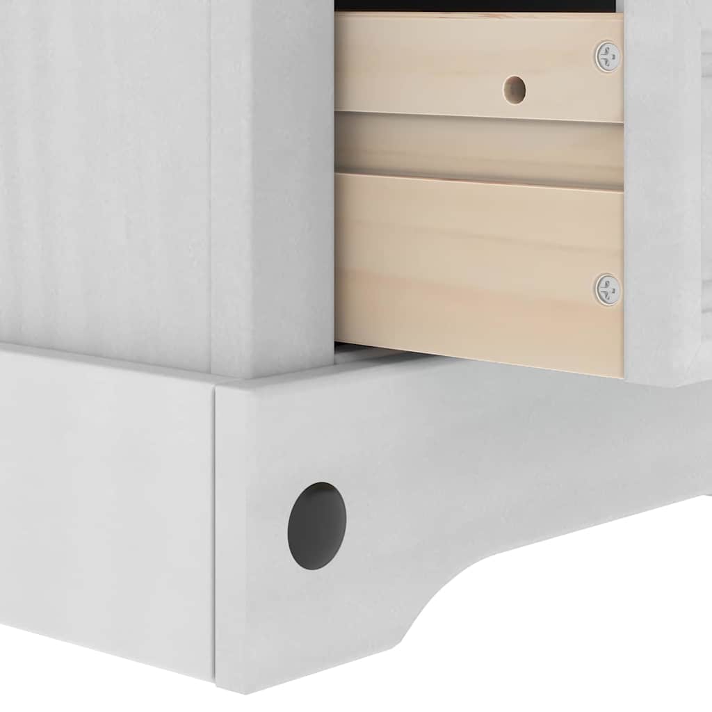 Nachtkastje Corona Wit 53 x 39 x 84 cm Massief grenenhout is nu te koop bij PeponiXL, paradijselijk wonen!