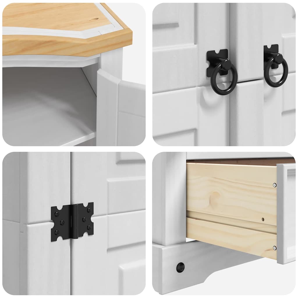 Kledingkast Corona Wit 101 x 52 x 170 cm Massief grenenhout is nu te koop bij PeponiXL, paradijselijk wonen!