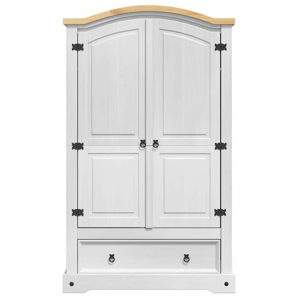 Kledingkast Corona Wit 101 x 52 x 170 cm Massief grenenhout is nu te koop bij PeponiXL, paradijselijk wonen!