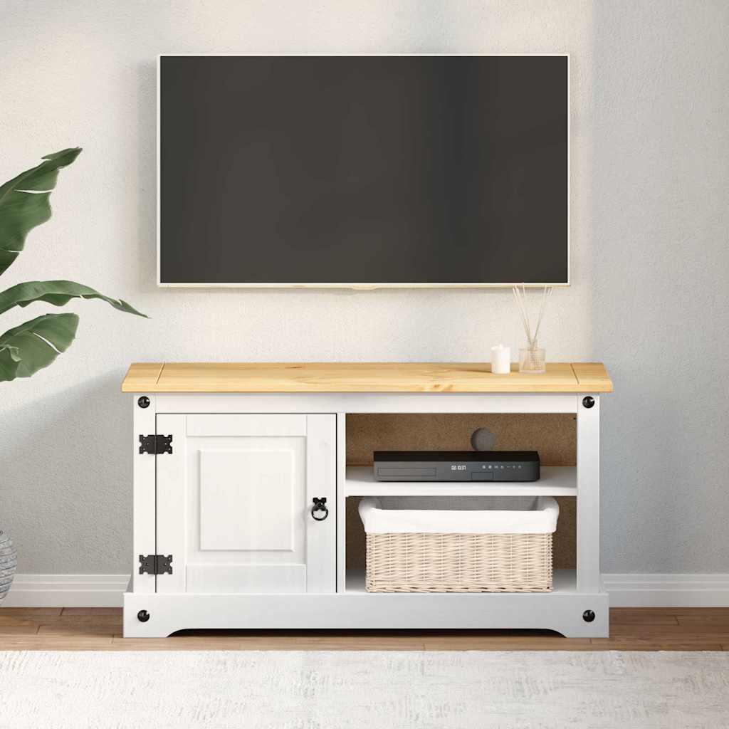 TV-kast Corona Wit 100 x 40 x 52 cm Massief grenenhout is nu te koop bij PeponiXL, paradijselijk wonen!