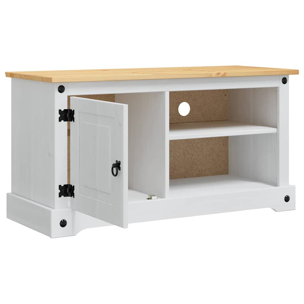 TV-kast Corona Wit 100 x 40 x 52 cm Massief grenenhout is nu te koop bij PeponiXL, paradijselijk wonen!