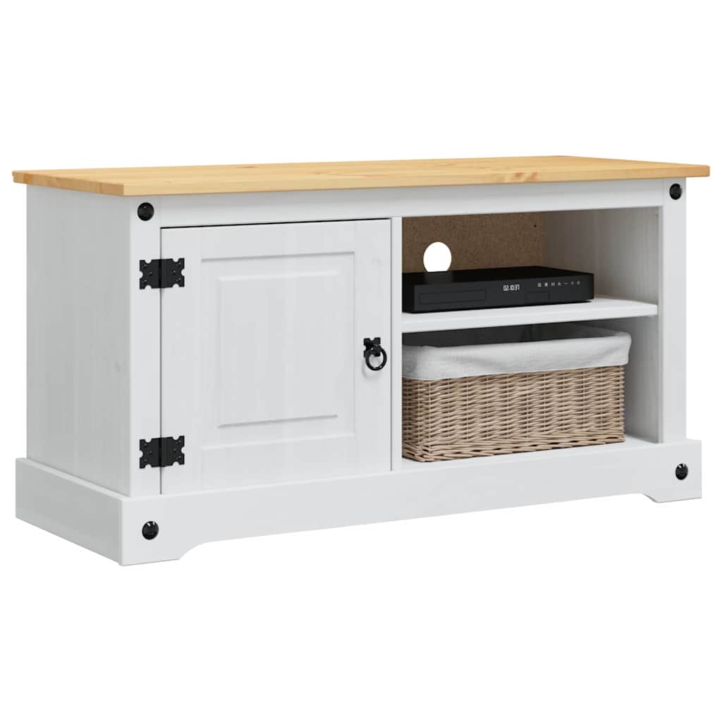 TV-kast Corona Wit 100 x 40 x 52 cm Massief grenenhout is nu te koop bij PeponiXL, paradijselijk wonen!