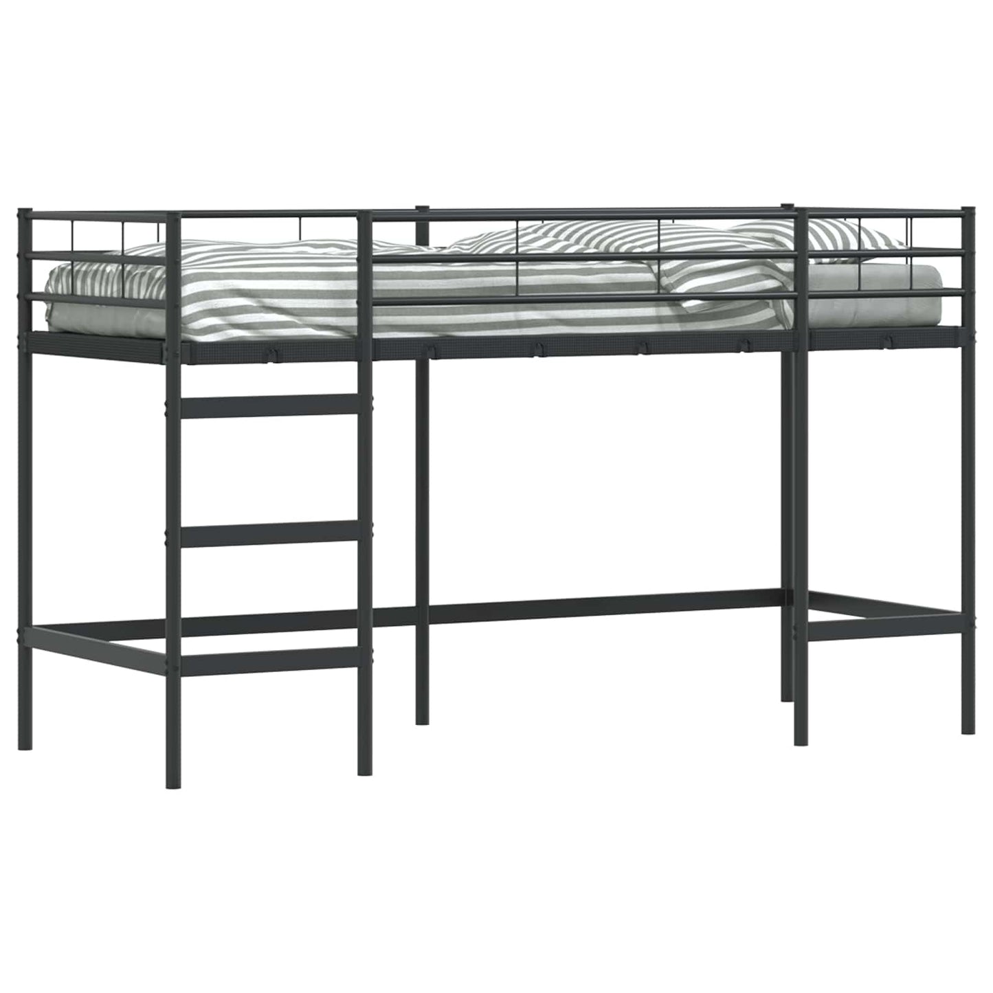 Loftbed voor Kids Zwart 74,5 x 190 cm Staal is nu te koop bij PeponiXL, paradijselijk wonen!