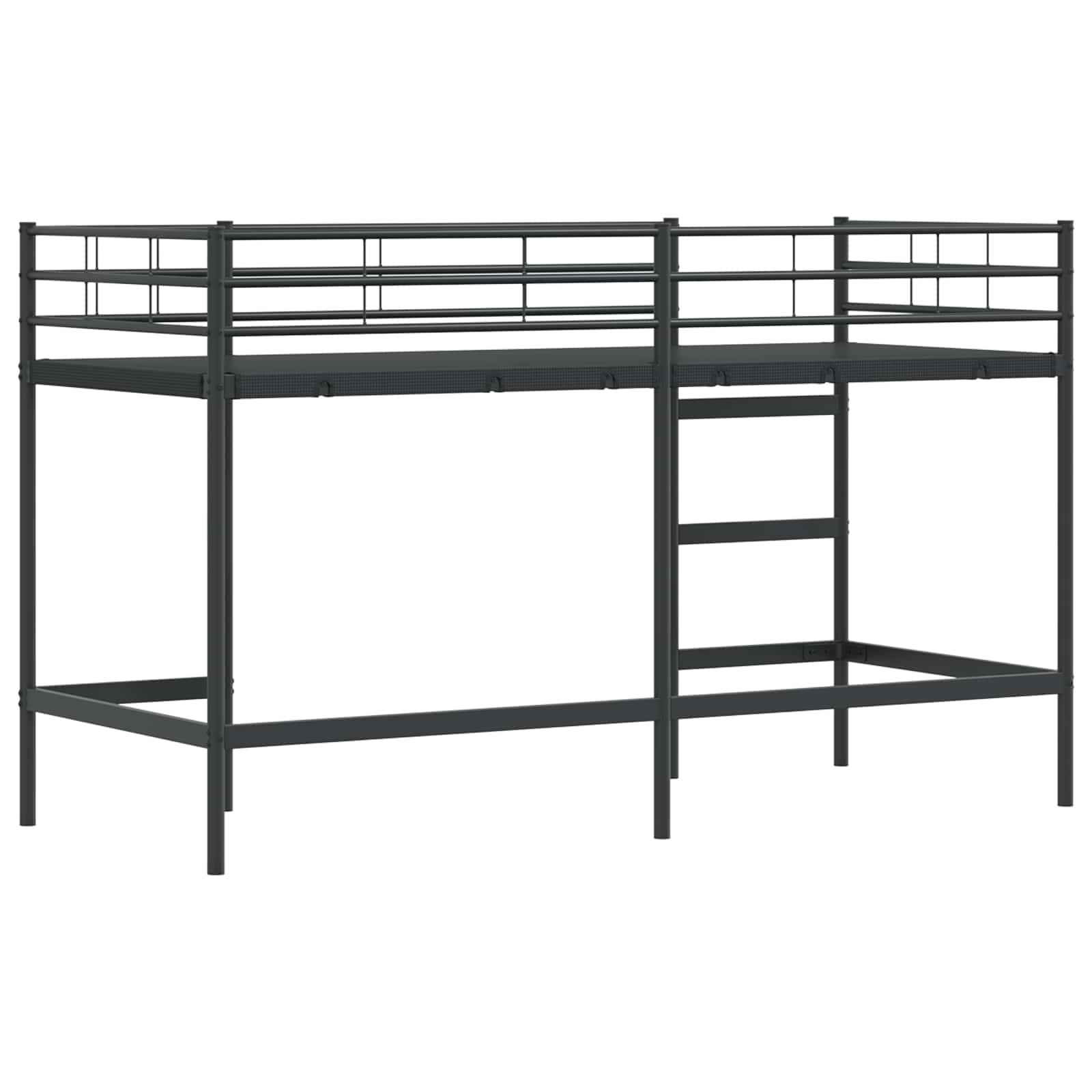 Loftbed voor Kids Zwart 74,5 x 190 cm Staal is nu te koop bij PeponiXL, paradijselijk wonen!
