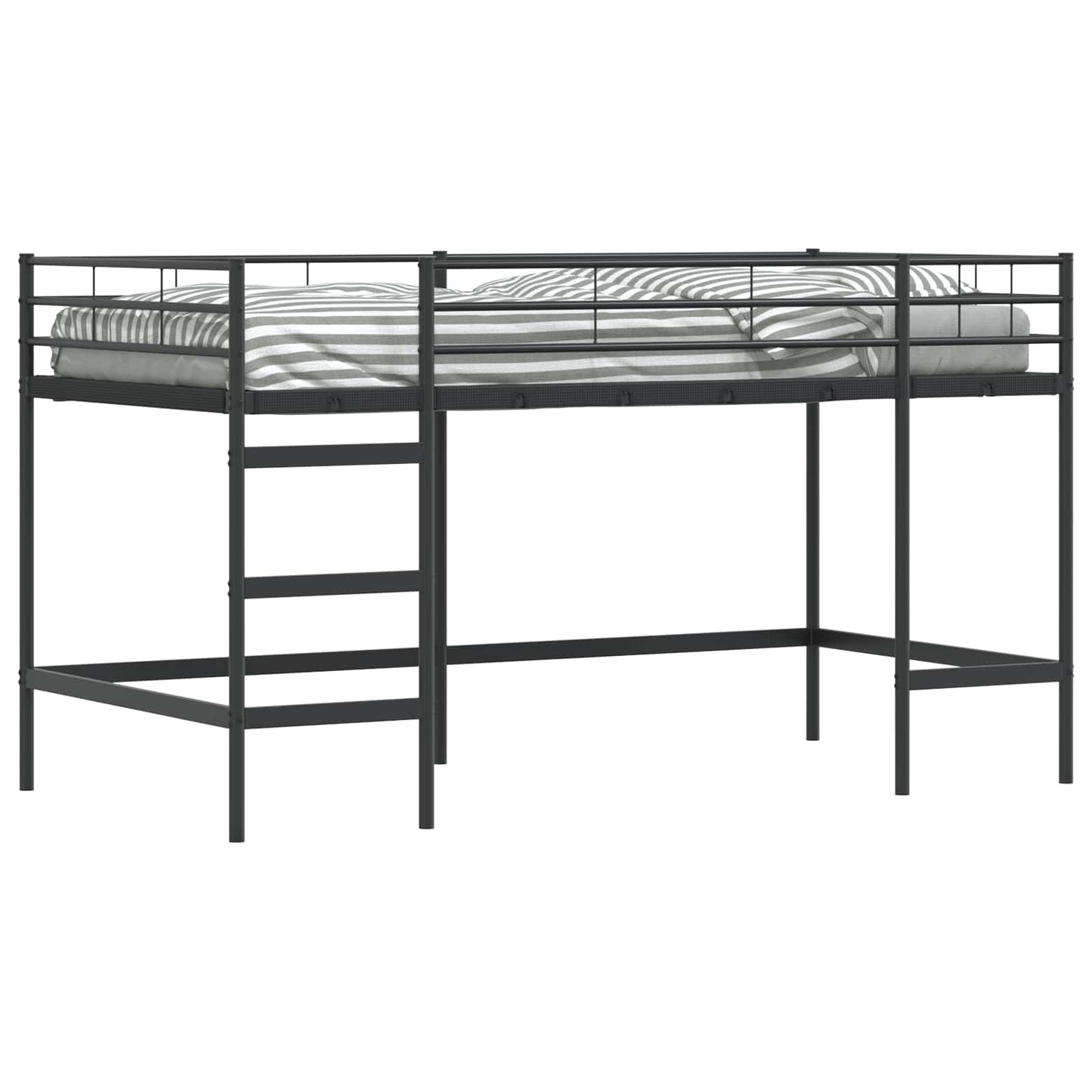 Loftbed voor Kids Zwart 79,5 x 200 cm Staal is nu te koop bij PeponiXL, paradijselijk wonen!