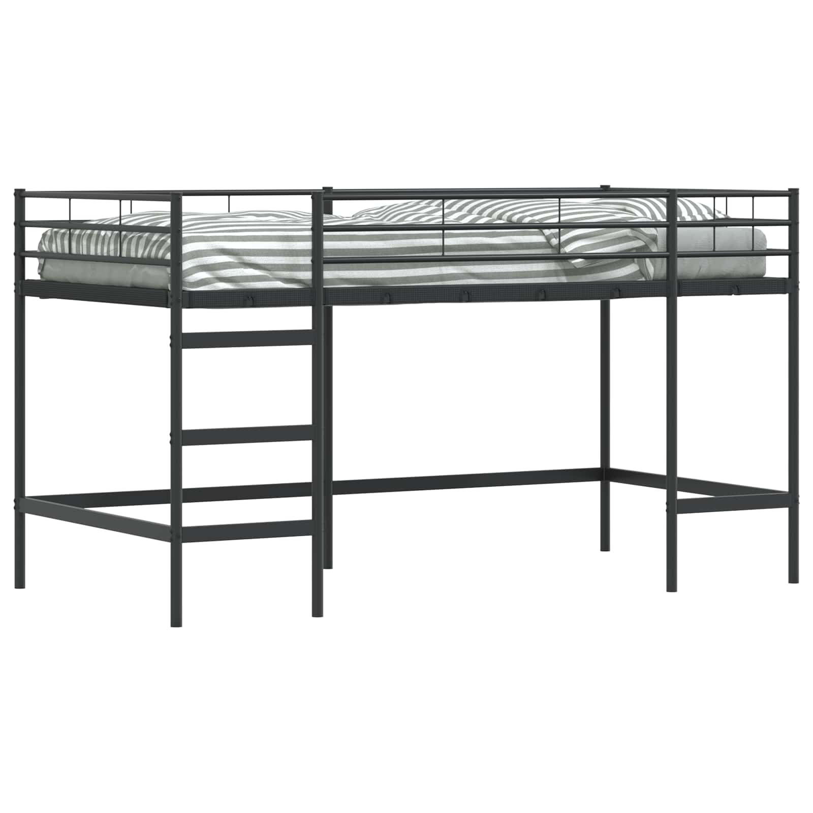 Loftbed voor Kids Zwart 79,5 x 200 cm Staal is nu te koop bij PeponiXL, paradijselijk wonen!