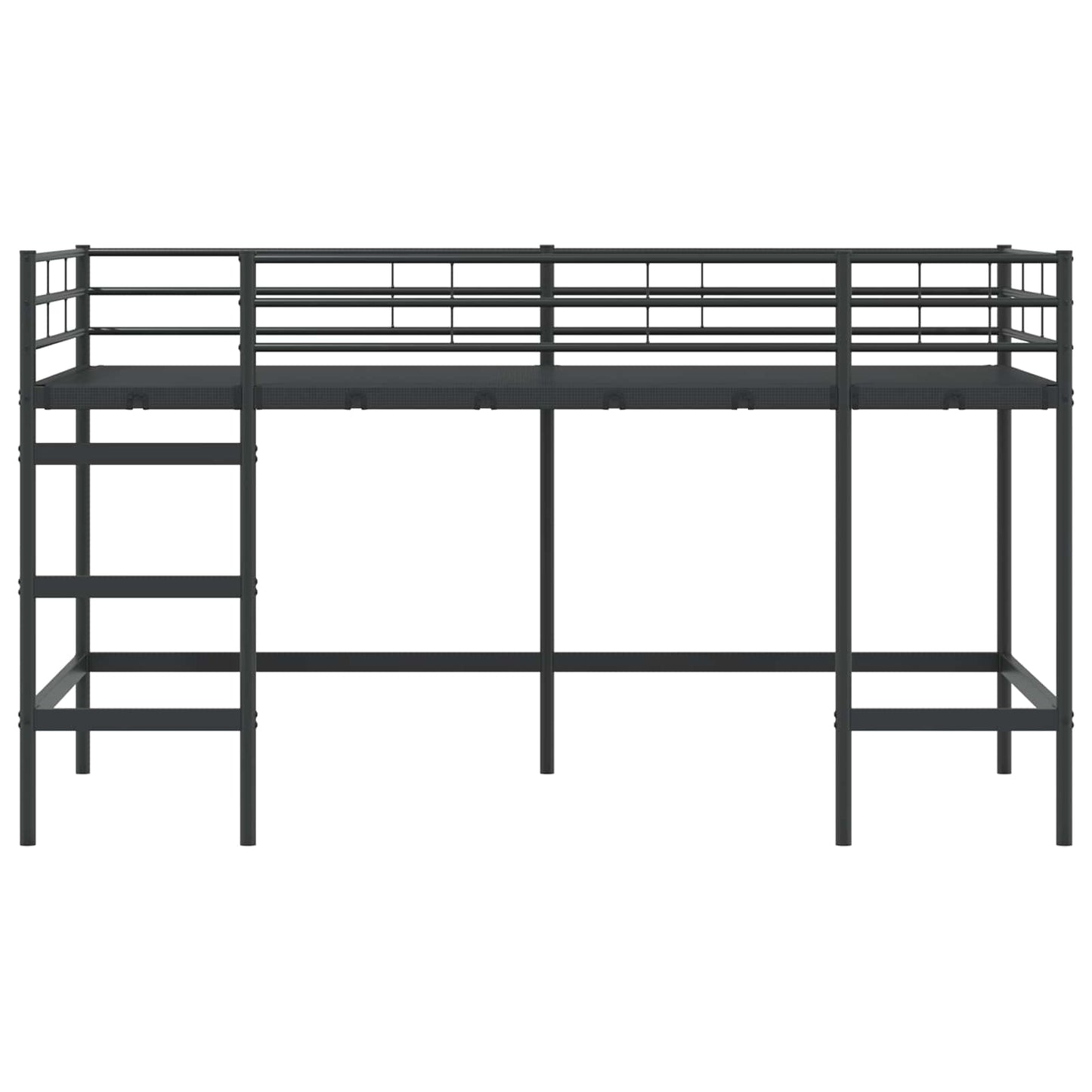 Loftbed voor Kids Zwart 79,5 x 200 cm Staal is nu te koop bij PeponiXL, paradijselijk wonen!