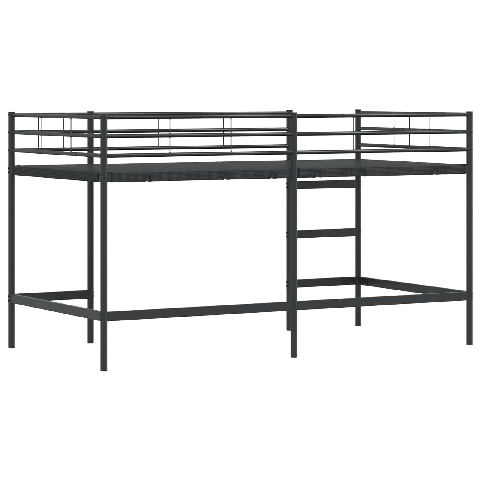 Loftbed voor Kids Zwart 90 x 200 cm Staal is nu te koop bij PeponiXL, paradijselijk wonen!