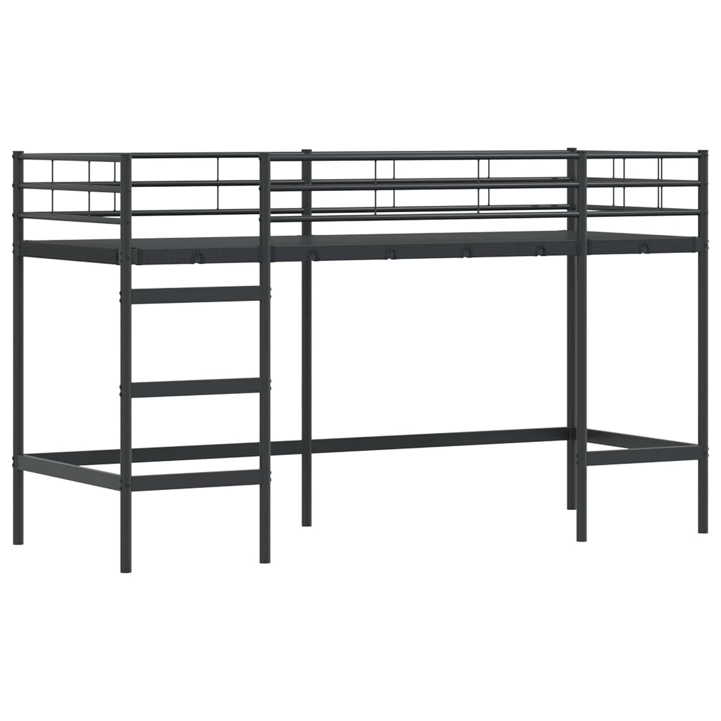 Loftbed voor Kids Zwart 99,5 x 190 cm Staal is nu te koop bij PeponiXL, paradijselijk wonen!
