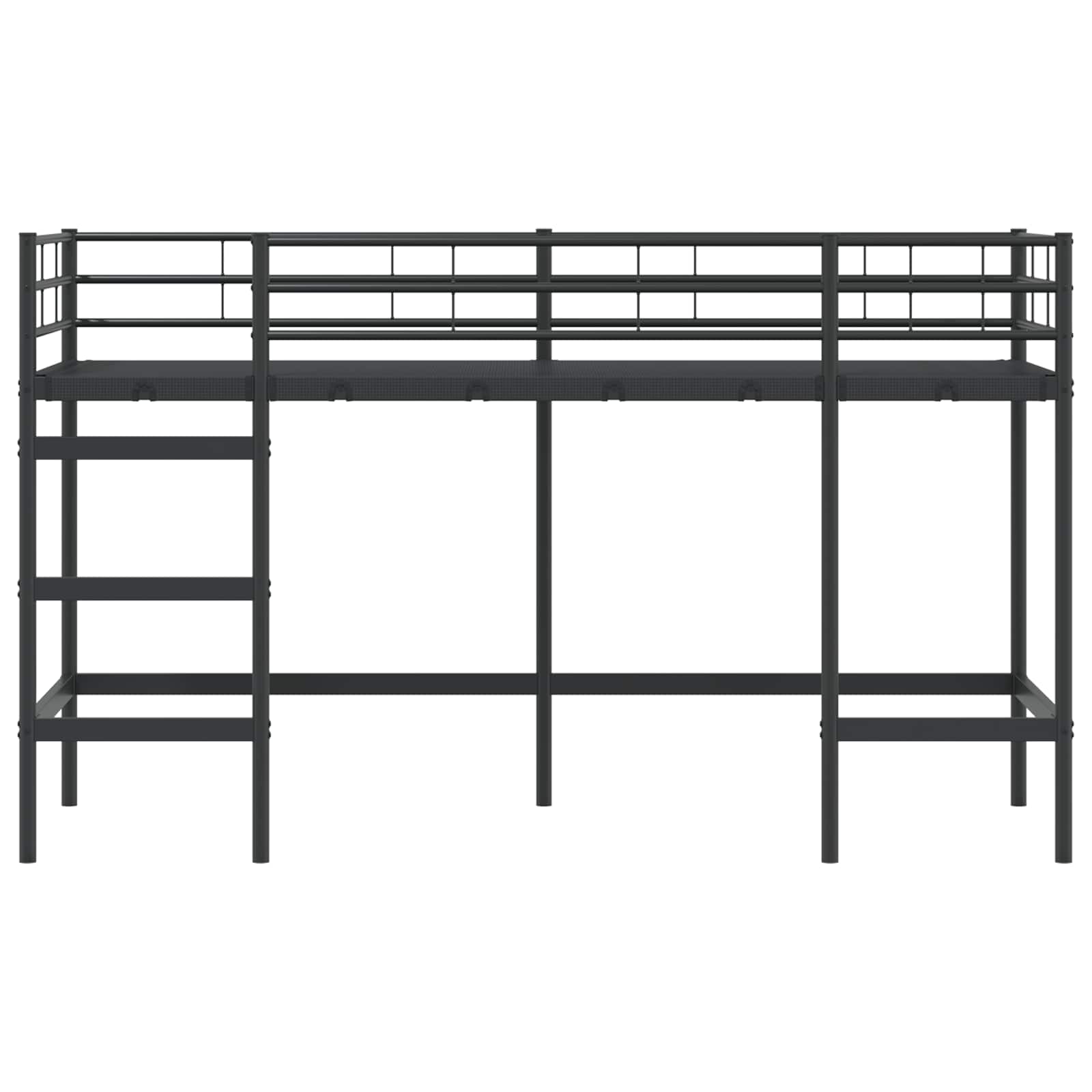 Loftbed voor Kids Zwart 99,5 x 190 cm Staal is nu te koop bij PeponiXL, paradijselijk wonen!