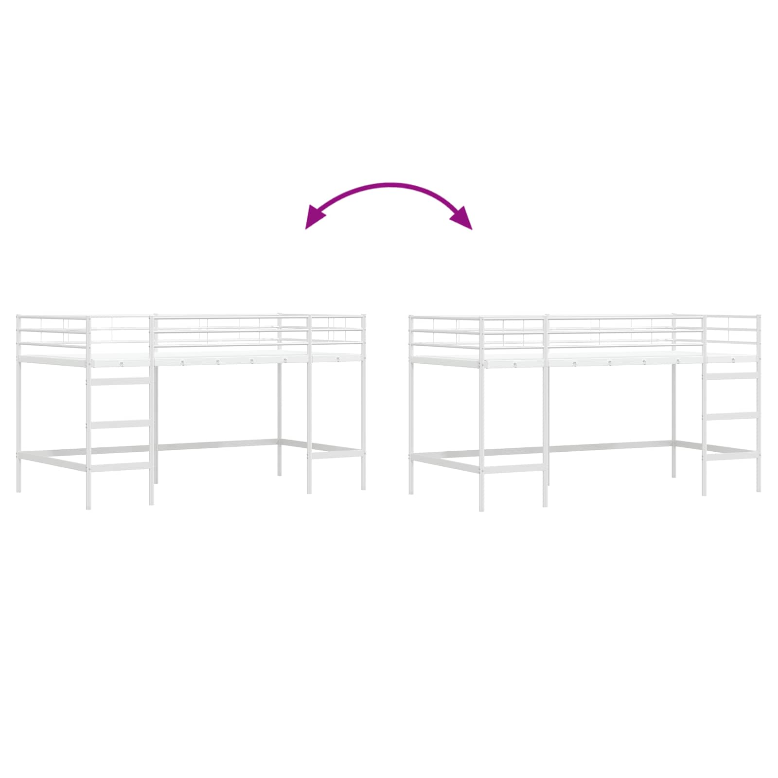 Loftbed voor Kids Wit 90 x 200 cm Staal is nu te koop bij PeponiXL, paradijselijk wonen!