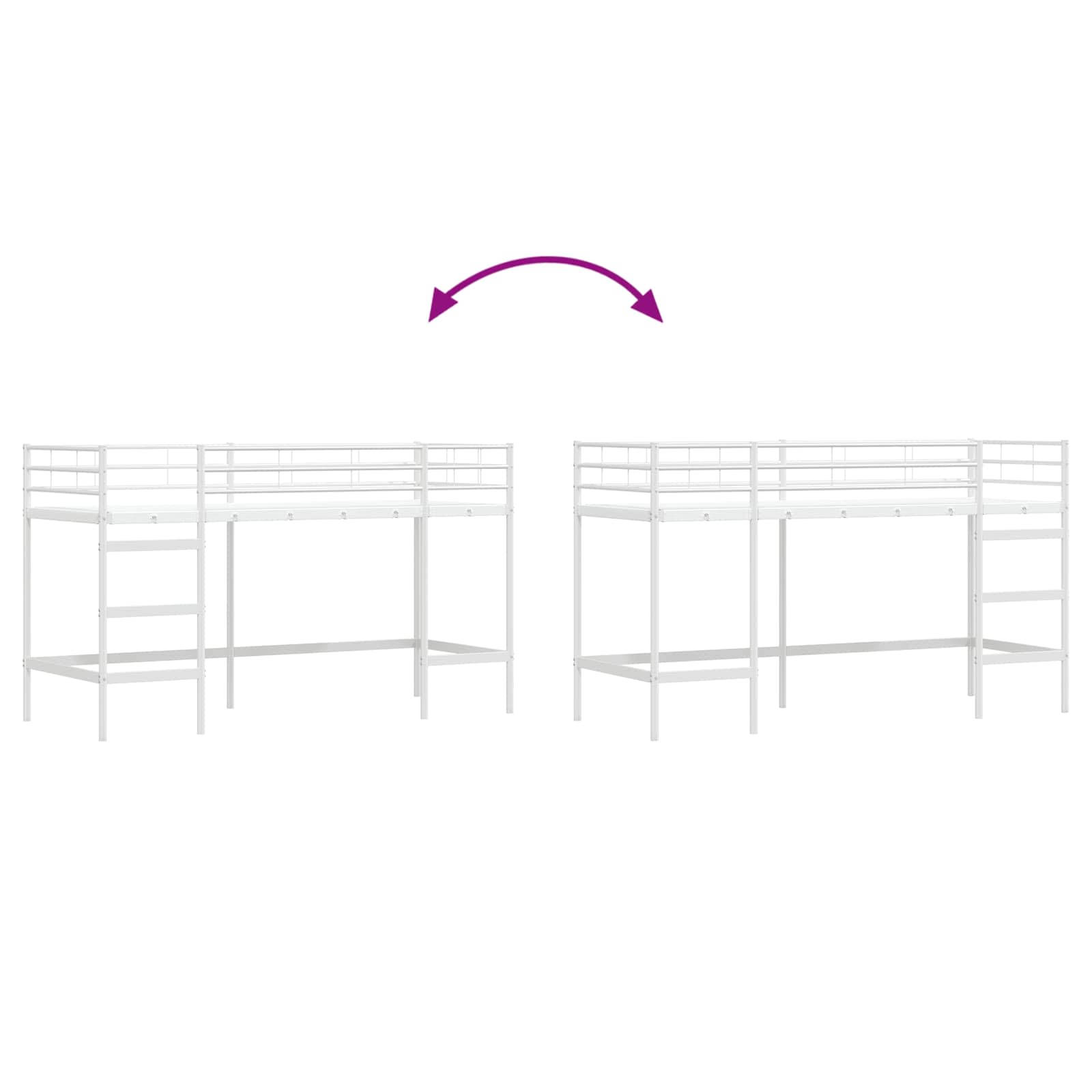 Loftbed voor Kids Wit 99,5 x 190 cm Staal is nu te koop bij PeponiXL, paradijselijk wonen!