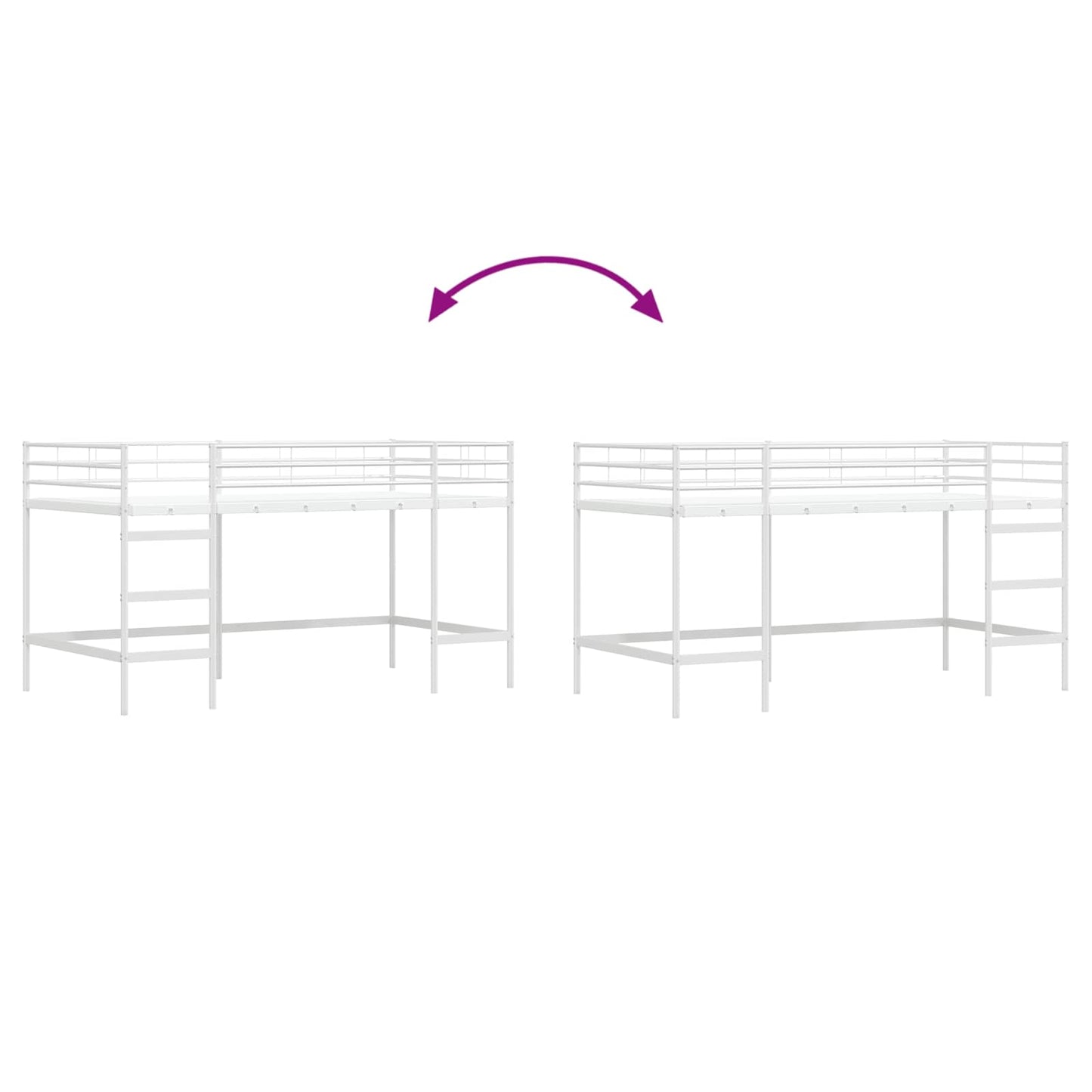 Loftbed voor Kids Wit 100 x 200 cm Staal is nu te koop bij PeponiXL, paradijselijk wonen!