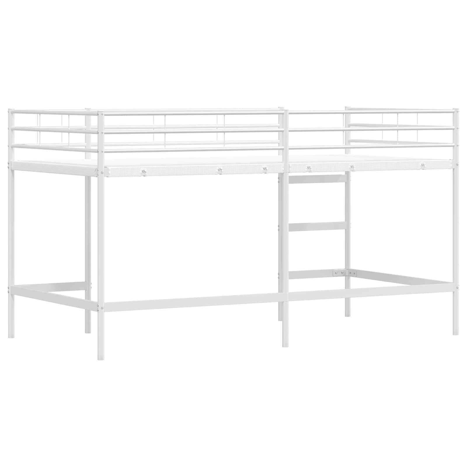 Loftbed voor Kids Wit 107 x 200 cm Staal is nu te koop bij PeponiXL, paradijselijk wonen!