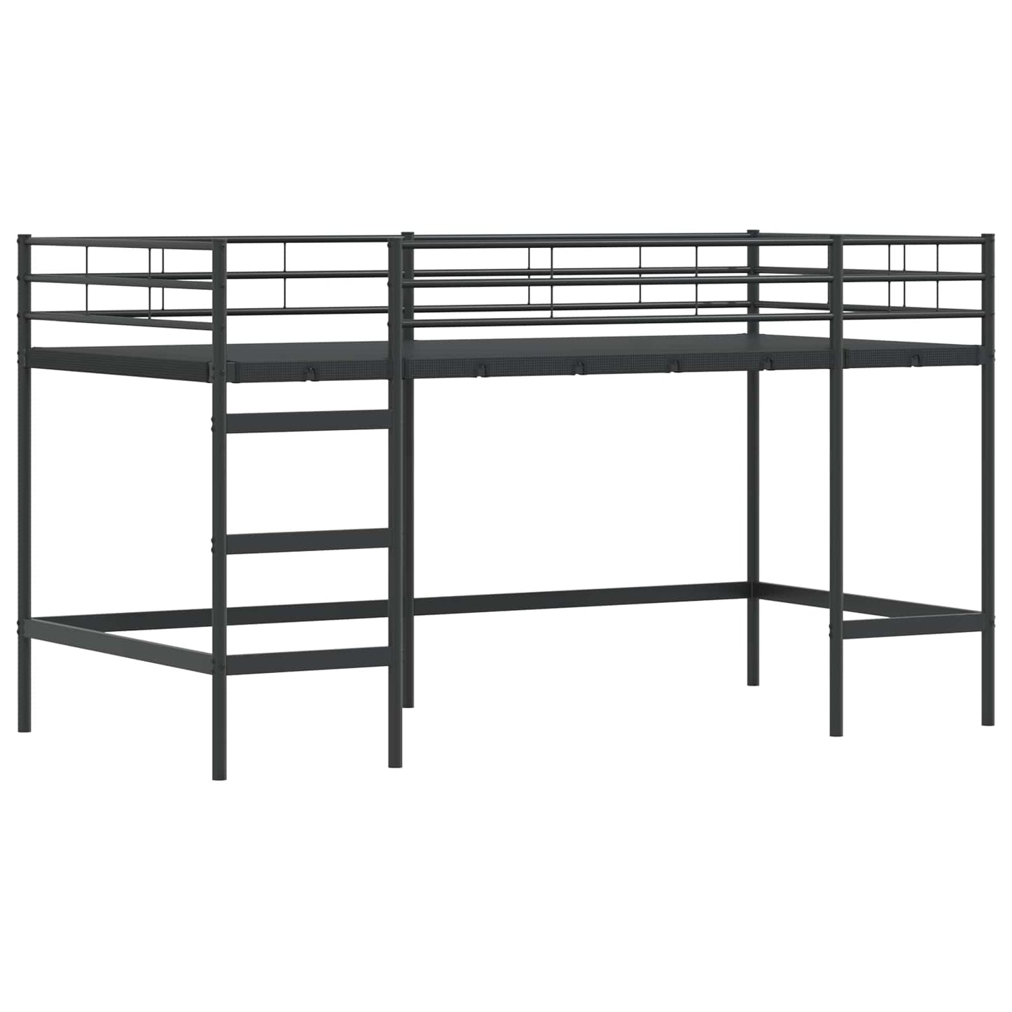 Loftbedframe voor Kinderen met Gordijnen Zwart 80 x 200 cm is nu te koop bij PeponiXL, paradijselijk wonen!