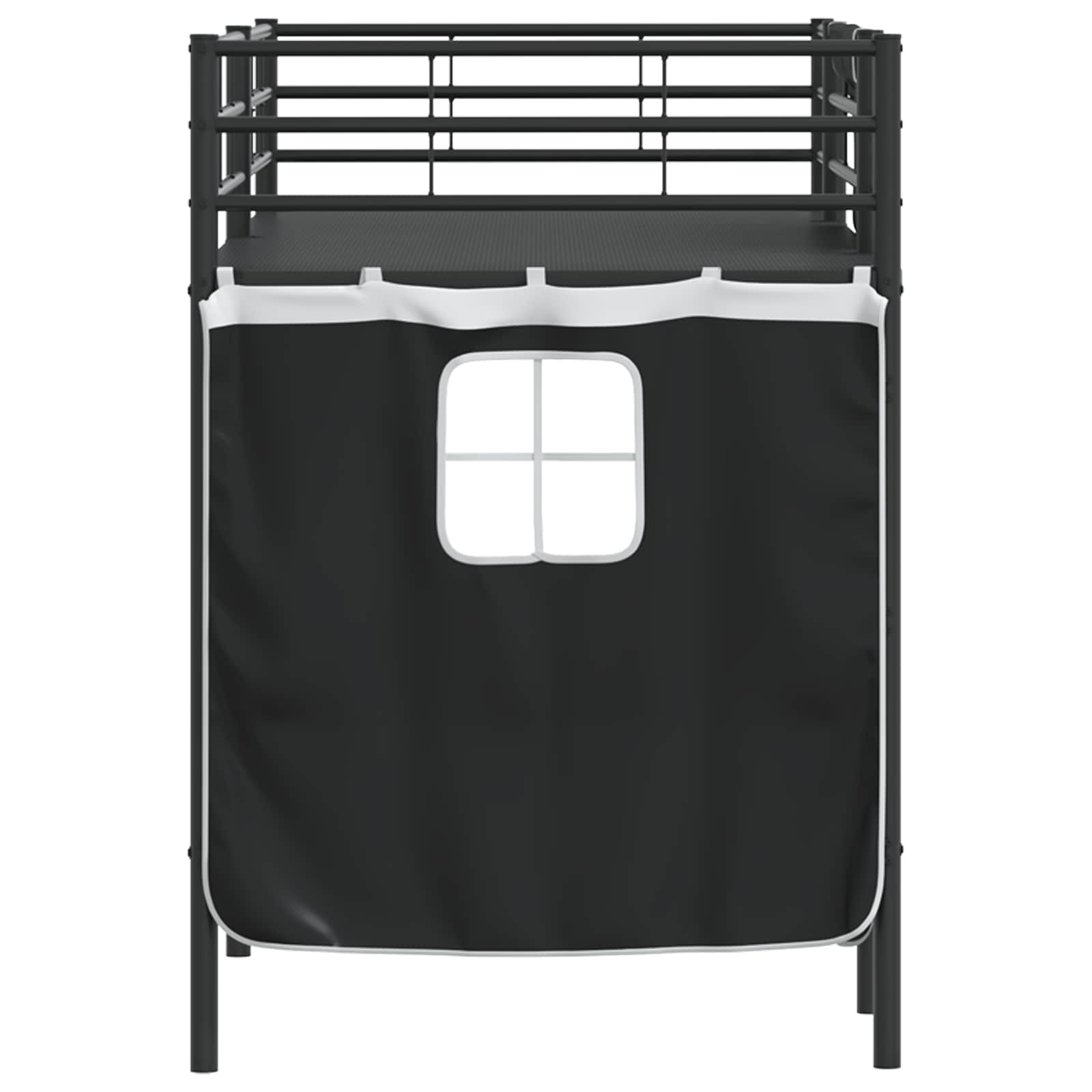 Loftbedframe voor Kinderen met Gordijnen Zwart 90 x 190 cm is nu te koop bij PeponiXL, paradijselijk wonen!
