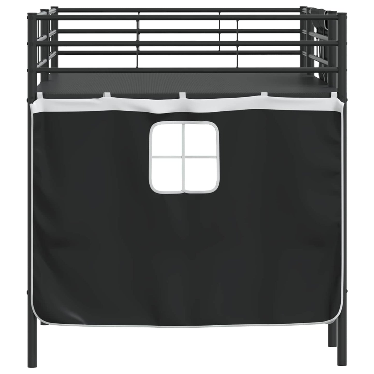 Loftbedframe voor Kinderen met Gordijnen Zwart 107 x 200 cm is nu te koop bij PeponiXL, paradijselijk wonen!