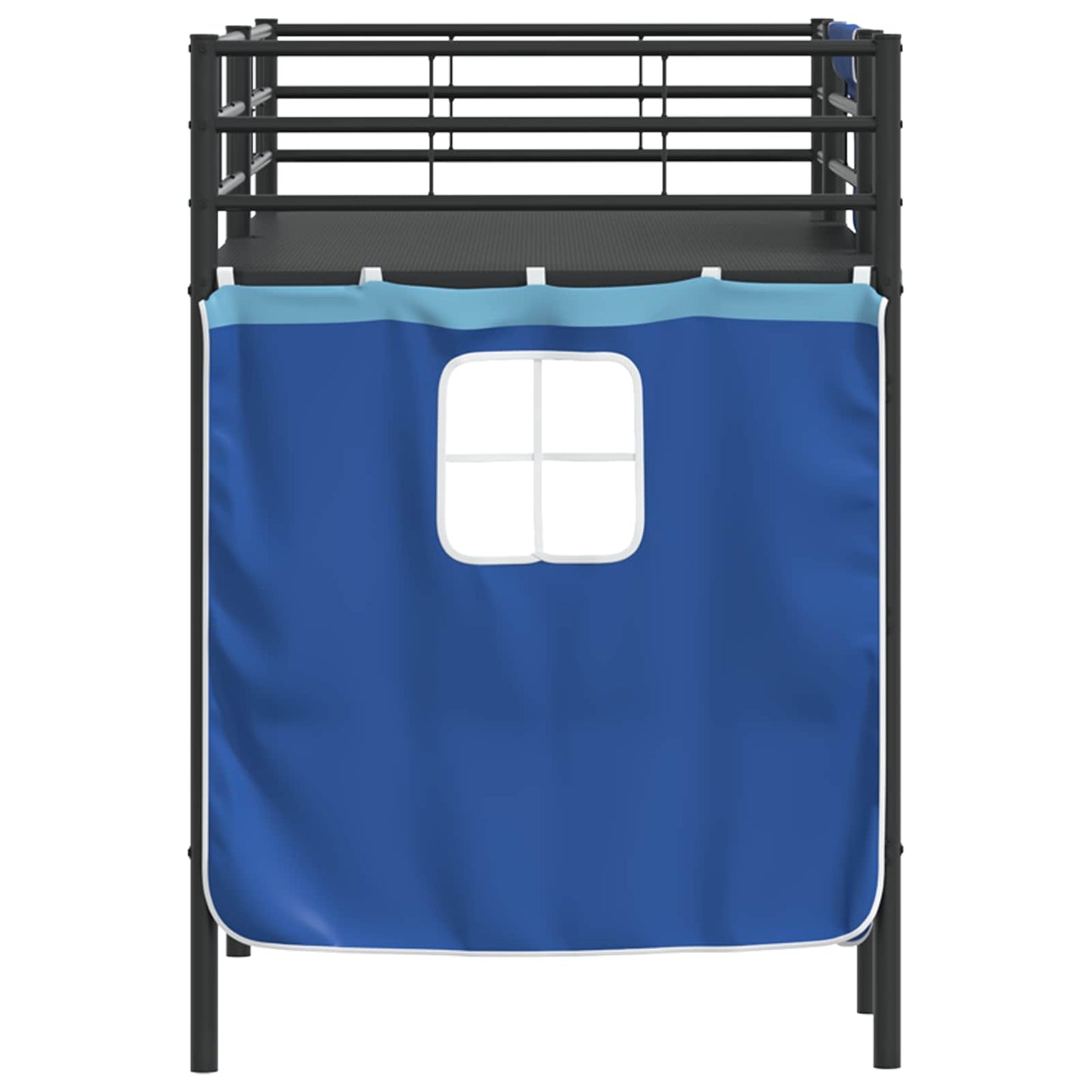 Loftbedframe voor Kinderen met Gordijnen Zwart en Blauw is nu te koop bij PeponiXL, paradijselijk wonen!