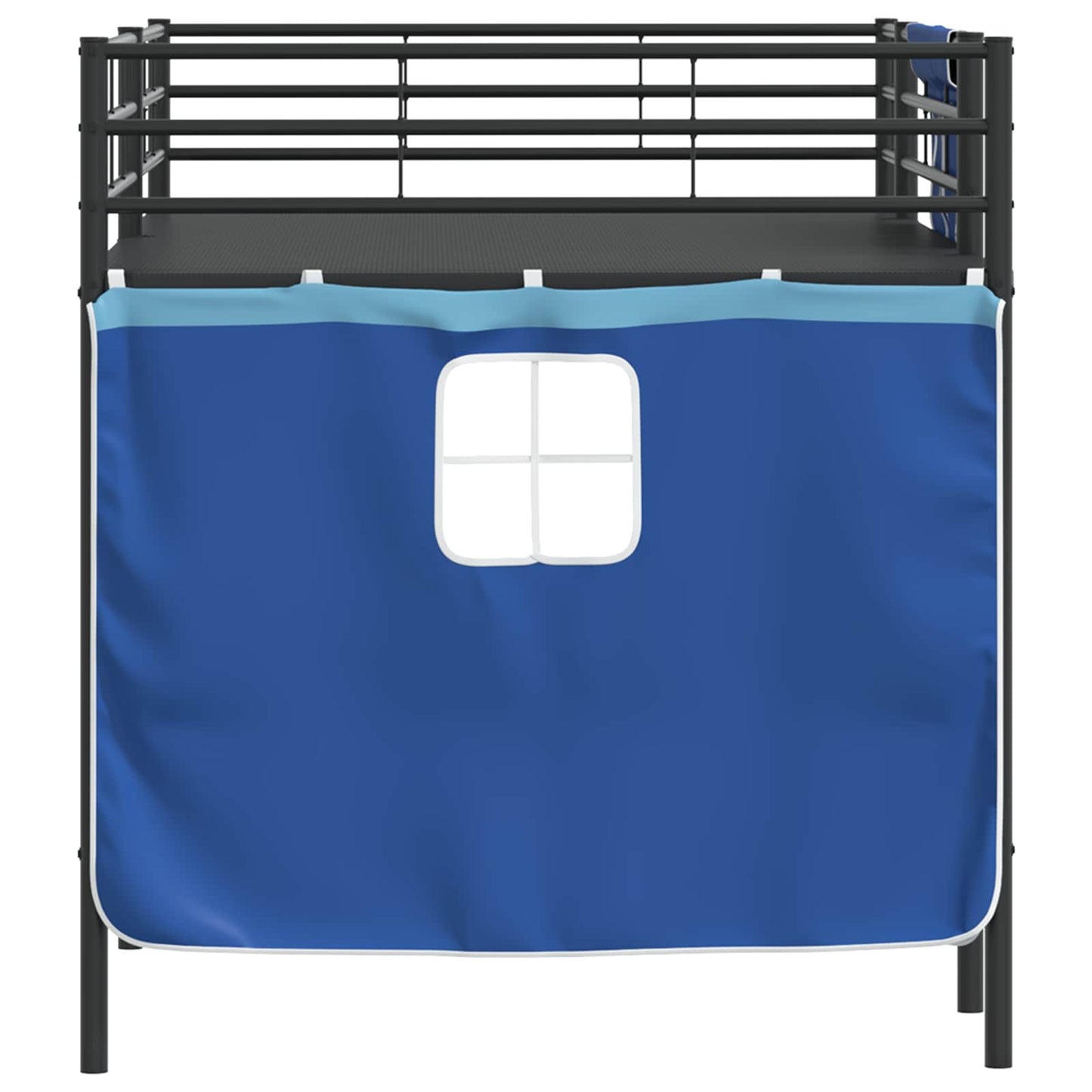 Loftbedframe voor Kinderen met Gordijnen Zwart en Blauw is nu te koop bij PeponiXL, paradijselijk wonen!