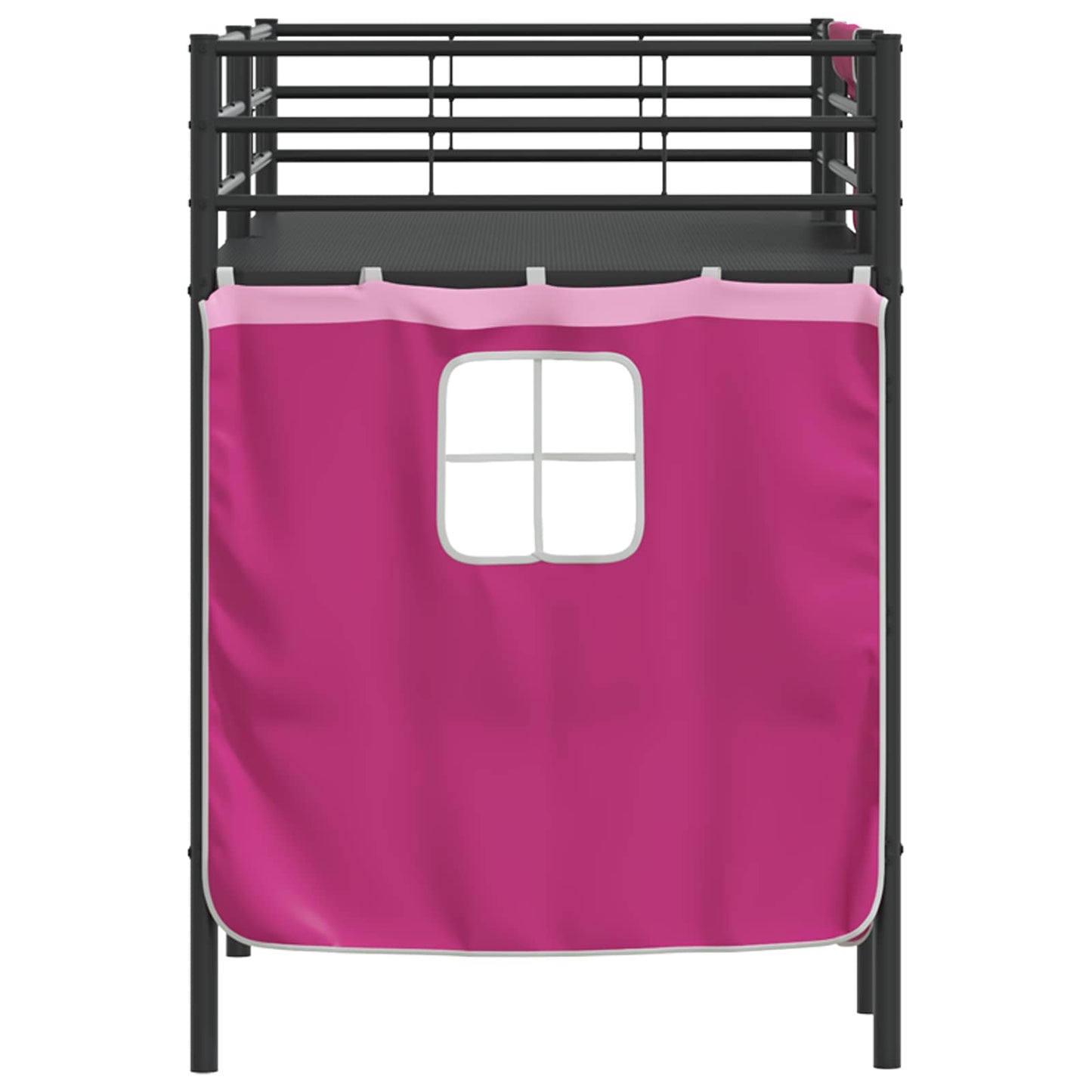 Loftbedframe voor Kinderen met Gordijnen Zwart en Roze is nu te koop bij PeponiXL, paradijselijk wonen!