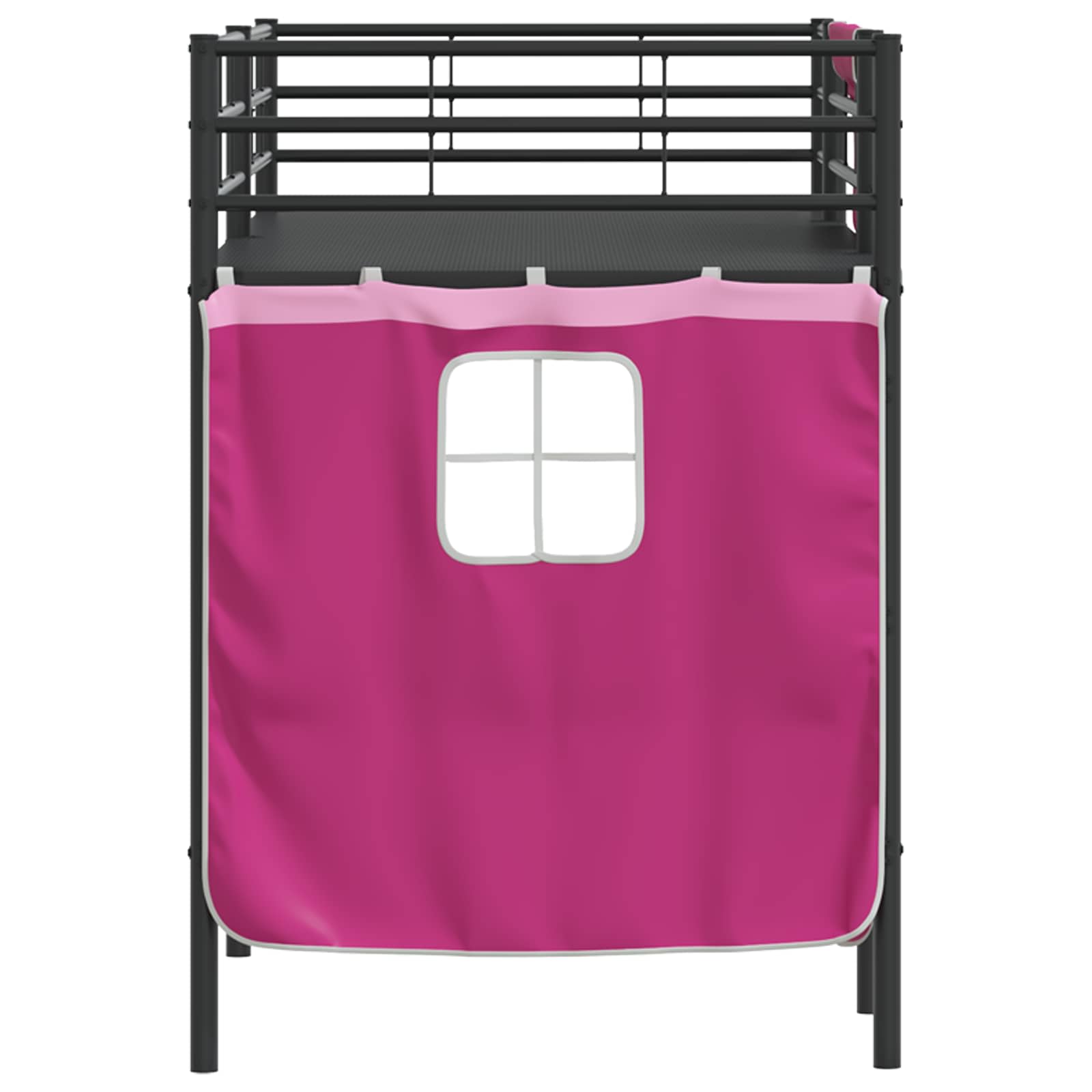 Loftbedframe voor Kinderen met Gordijnen Zwart en Roze is nu te koop bij PeponiXL, paradijselijk wonen!