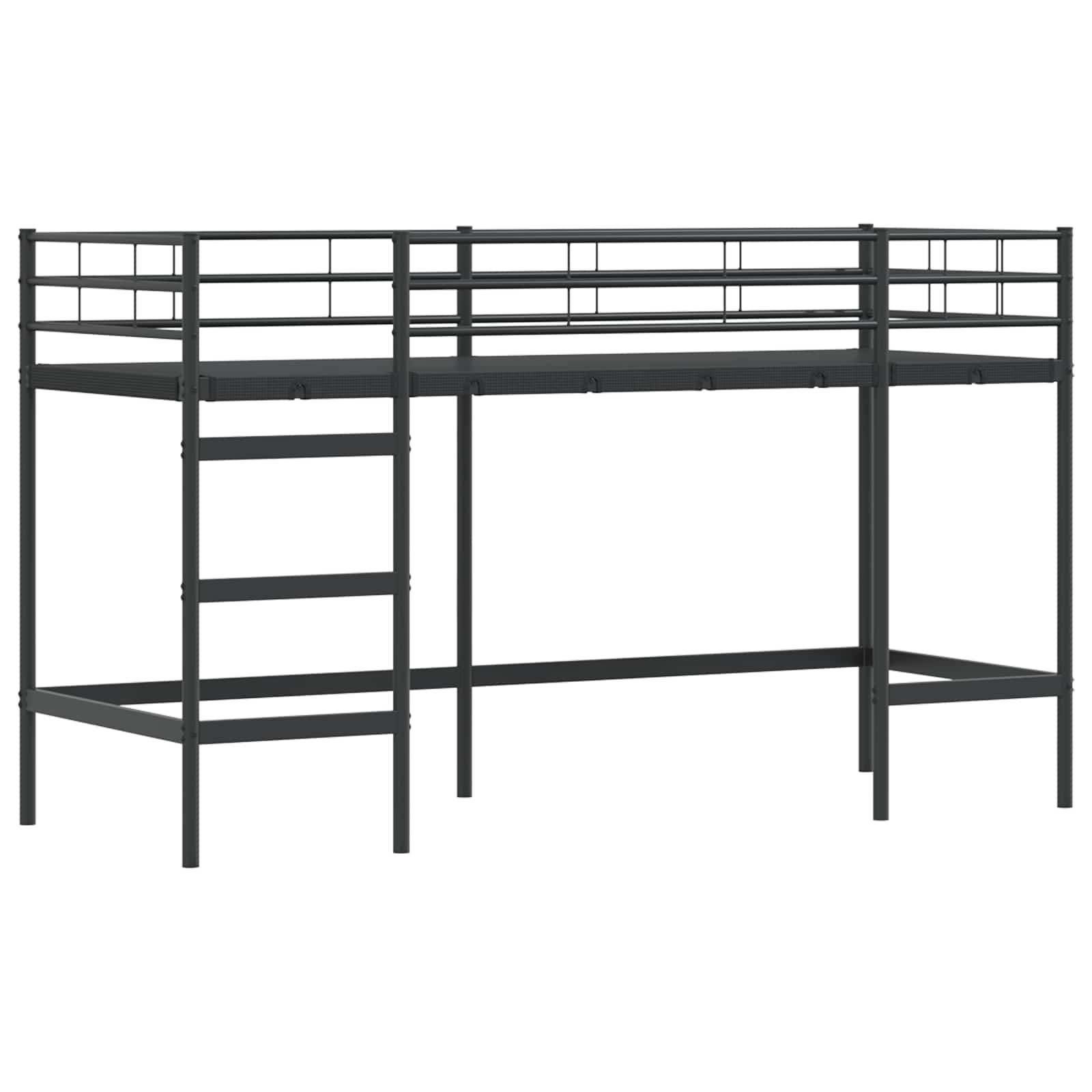 Loftbedframe voor Kinderen met Gordijnen Zwart en Roze is nu te koop bij PeponiXL, paradijselijk wonen!