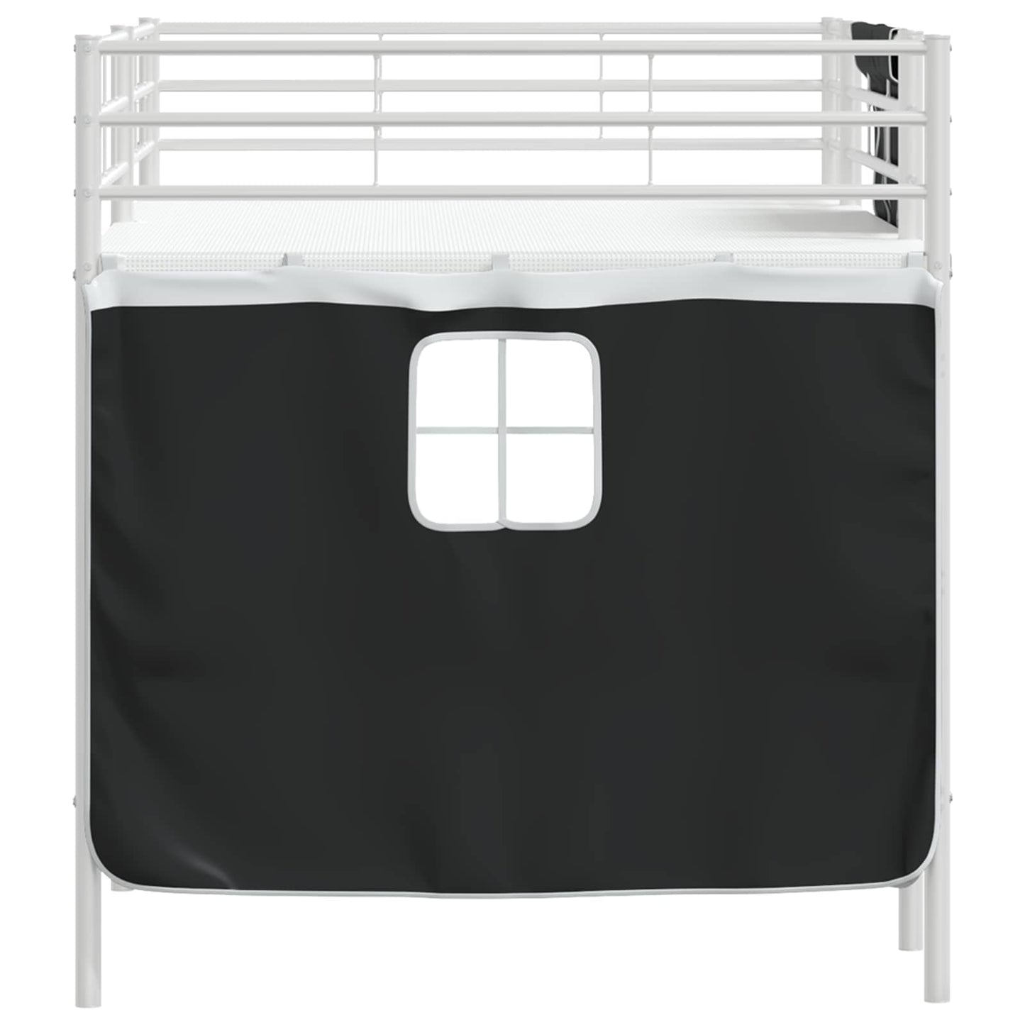 Loftbedframe voor Kinderen met Gordijnen Wit en zwart is nu te koop bij PeponiXL, paradijselijk wonen!