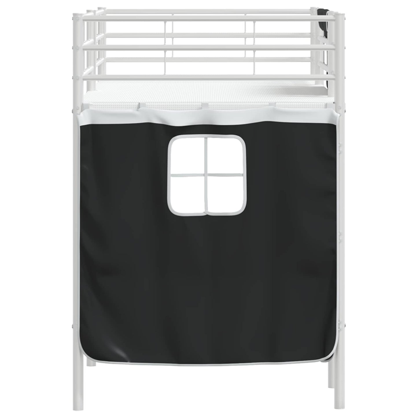 Loftbedframe voor Kinderen met Gordijnen Wit en zwart is nu te koop bij PeponiXL, paradijselijk wonen!