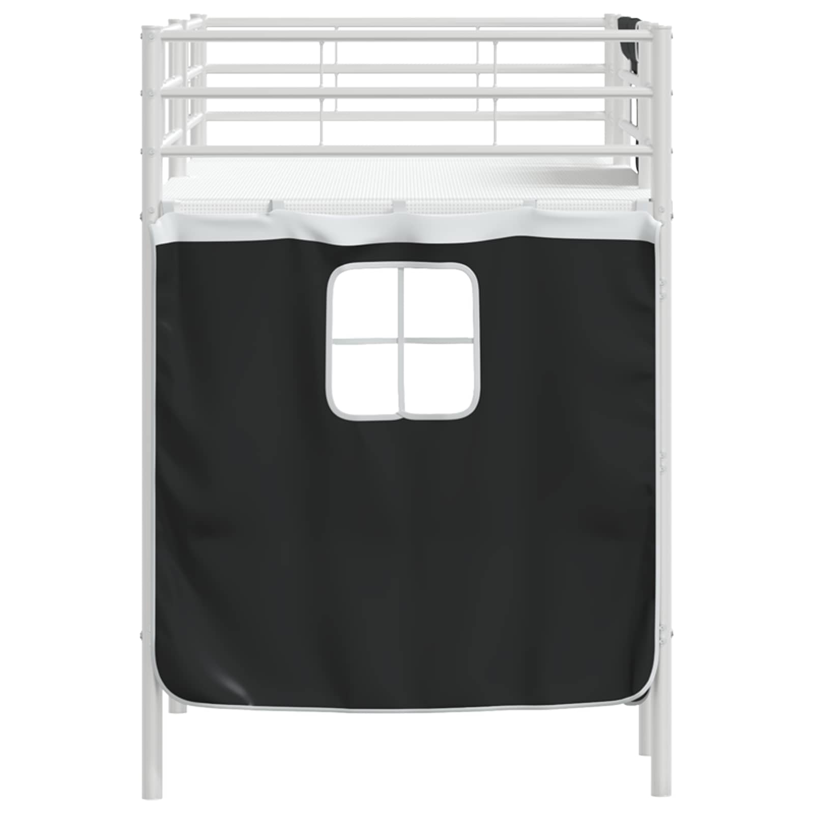 Loftbedframe voor Kinderen met Gordijnen Wit en zwart is nu te koop bij PeponiXL, paradijselijk wonen!