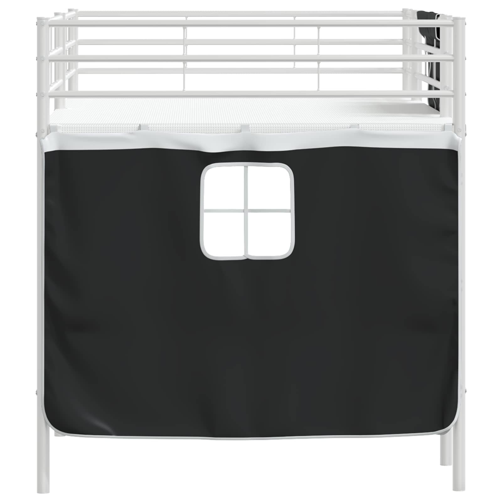 Loftbedframe voor Kinderen met Gordijnen Wit en zwart is nu te koop bij PeponiXL, paradijselijk wonen!