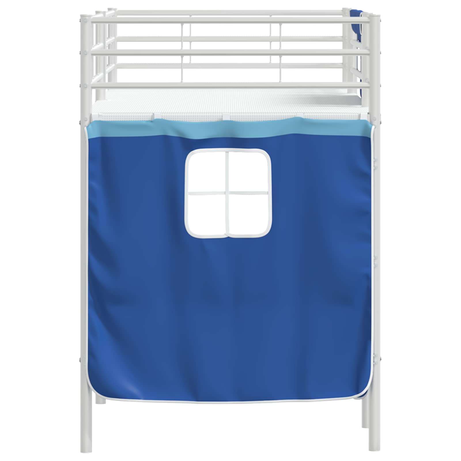 Loftbedframe voor Kinderen met Gordijnen Wit en Blauw is nu te koop bij PeponiXL, paradijselijk wonen!