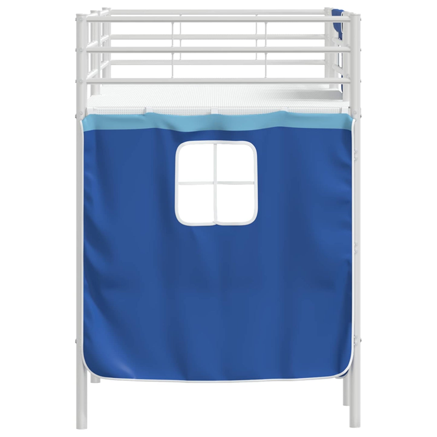 Loftbedframe voor Kinderen met Gordijnen Wit en Blauw is nu te koop bij PeponiXL, paradijselijk wonen!