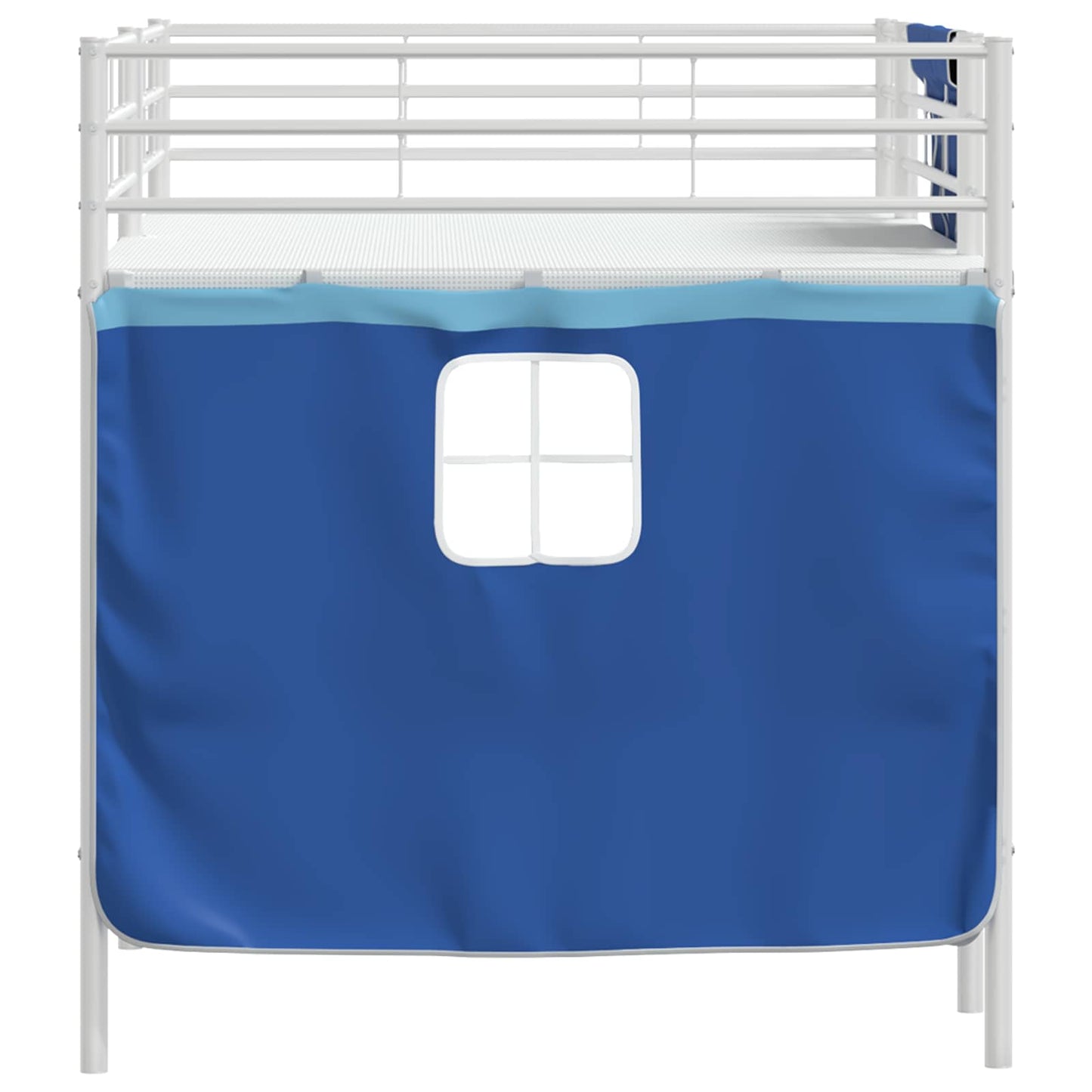 Loftbedframe voor Kinderen met Gordijnen Wit en Blauw is nu te koop bij PeponiXL, paradijselijk wonen!