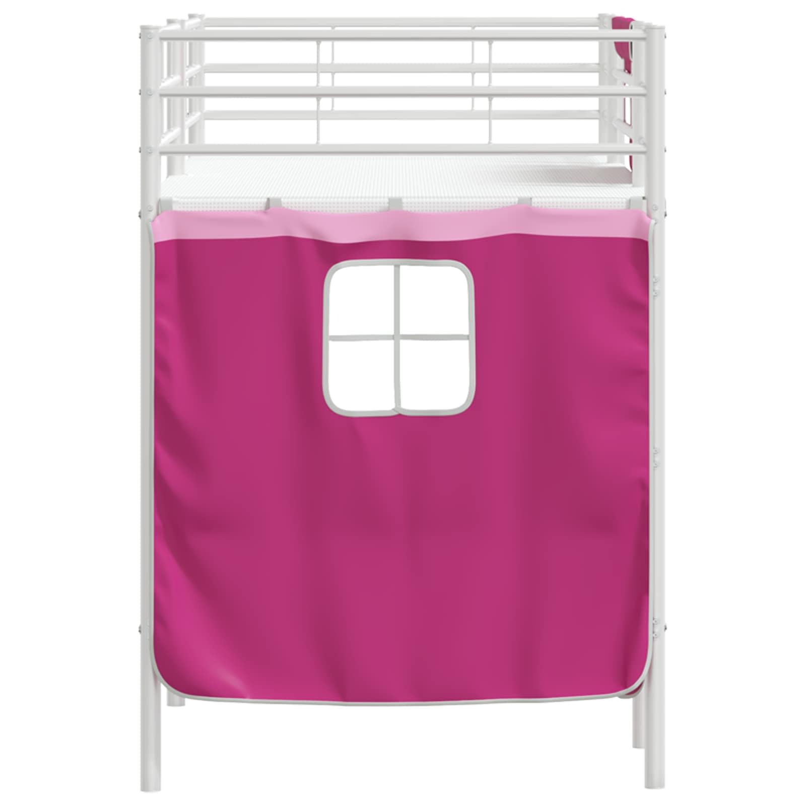 Loftbedframe voor Kinderen met Gordijnen Wit en Roze is nu te koop bij PeponiXL, paradijselijk wonen!