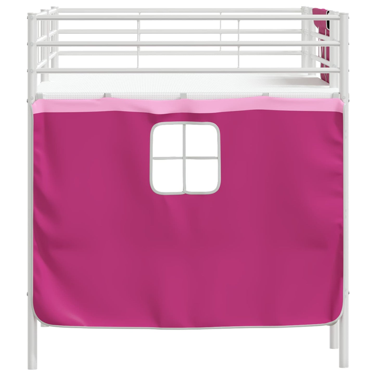 Loftbedframe voor Kinderen met Gordijnen Wit en Roze is nu te koop bij PeponiXL, paradijselijk wonen!