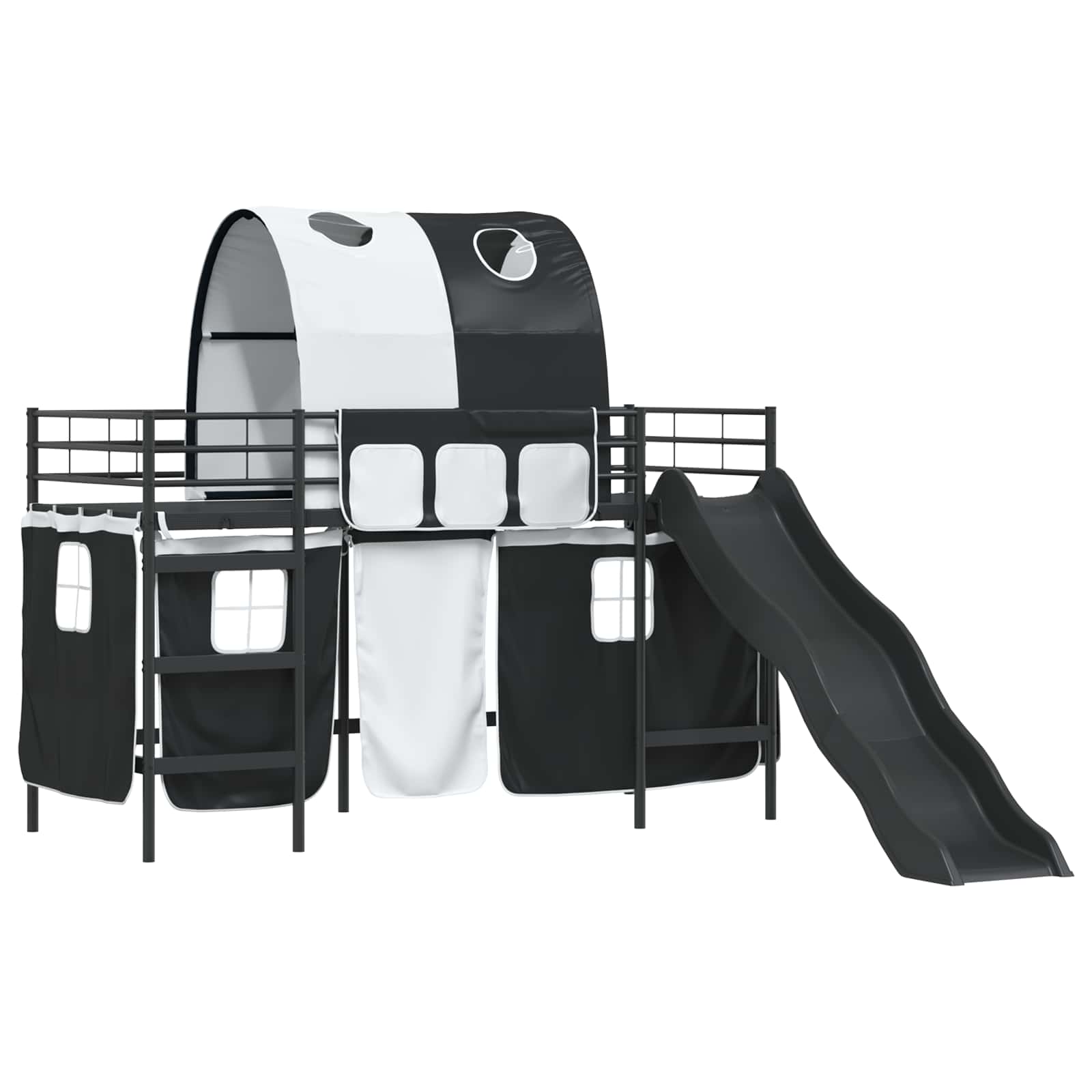 Loftbed voor Kids Zwart 75 x 190 cm Metaal is nu te koop bij PeponiXL, paradijselijk wonen!