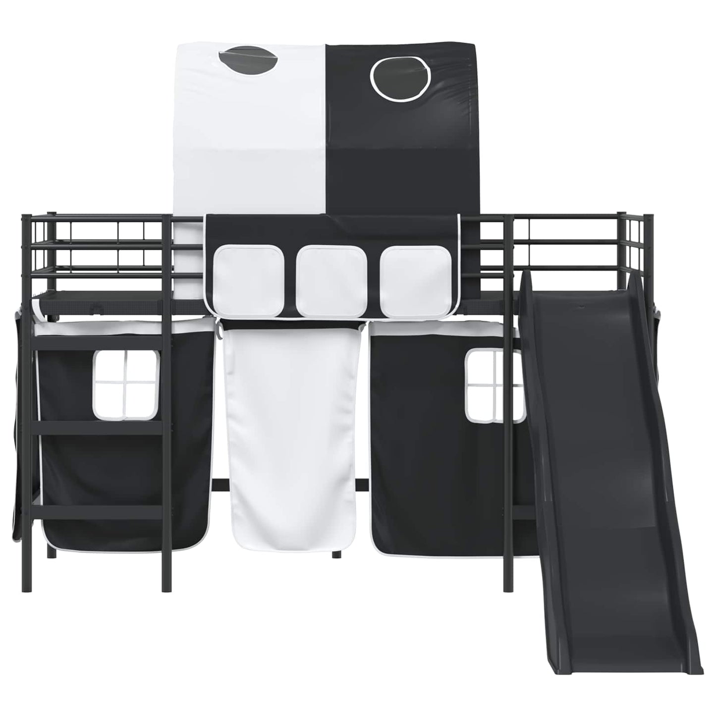 Loftbed voor Kids Zwart 75 x 190 cm Metaal is nu te koop bij PeponiXL, paradijselijk wonen!