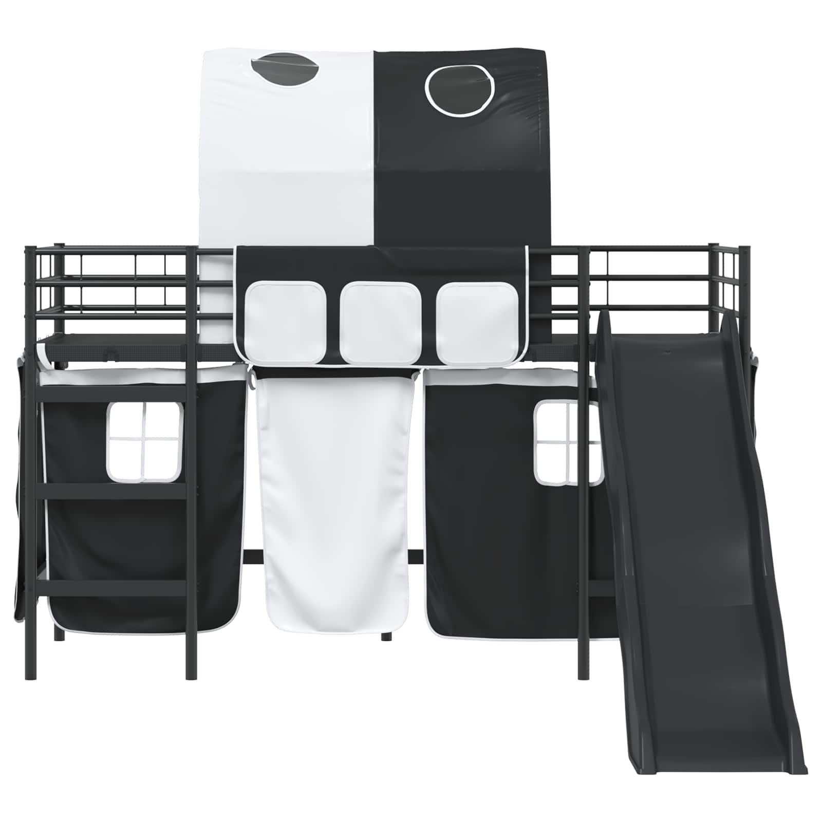 Loftbed voor Kids Zwart 75 x 190 cm Metaal is nu te koop bij PeponiXL, paradijselijk wonen!