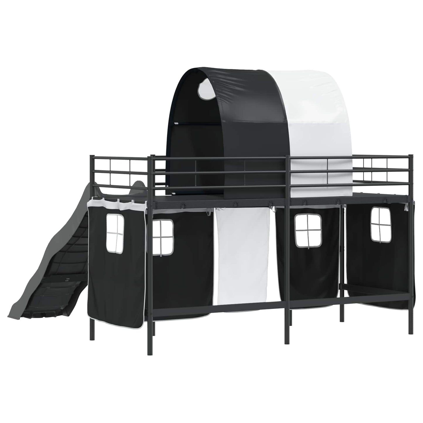Loftbed voor Kids Zwart 90 x 190 cm Metaal is nu te koop bij PeponiXL, paradijselijk wonen!