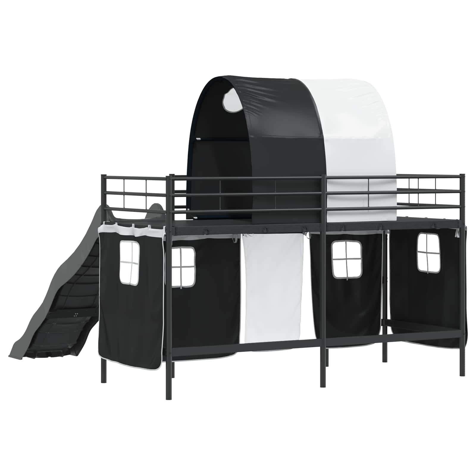 Loftbed voor Kids Zwart 90 x 190 cm Metaal is nu te koop bij PeponiXL, paradijselijk wonen!